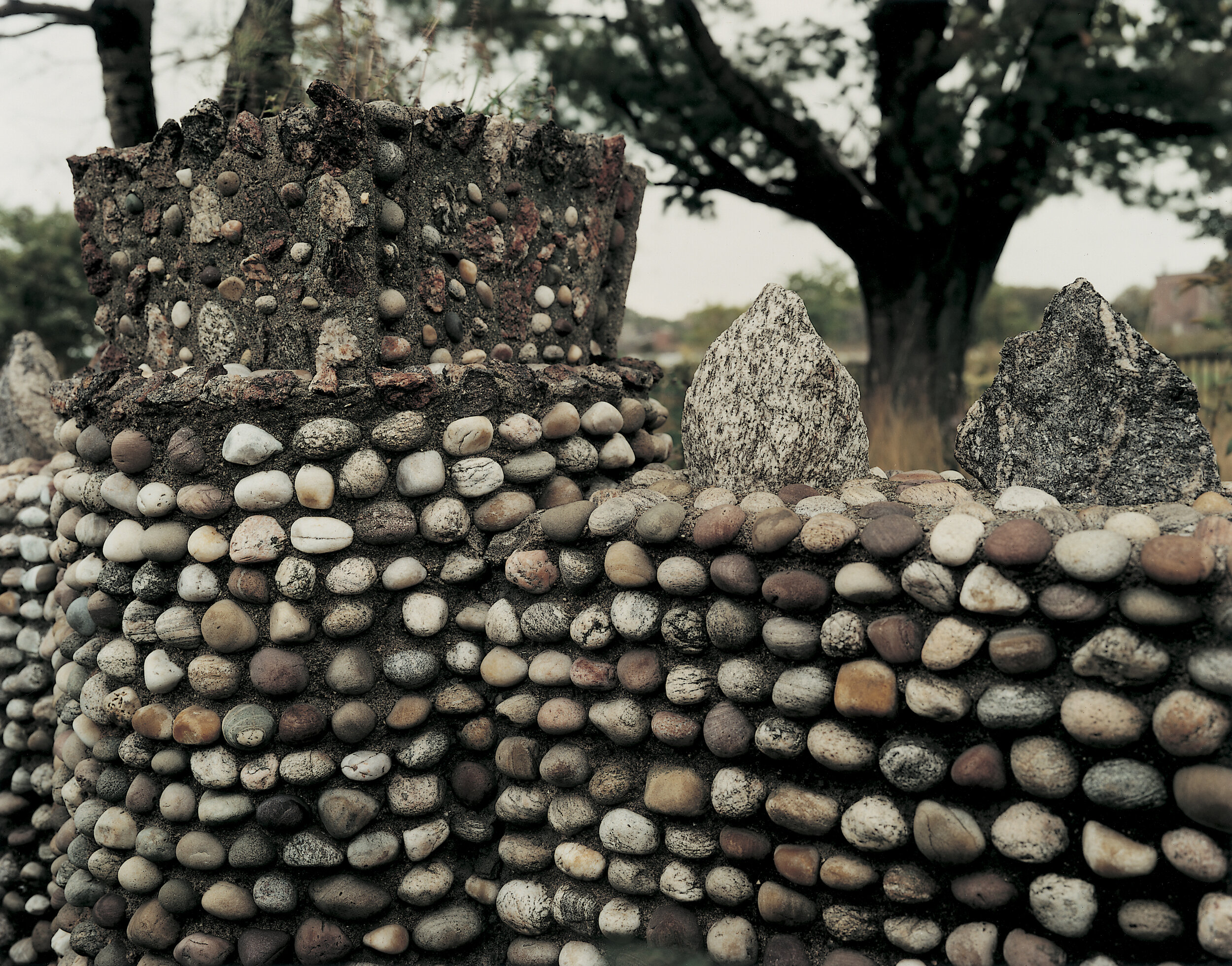 A wall made of river stones, Cemetery for Union Soldiers, November 1991