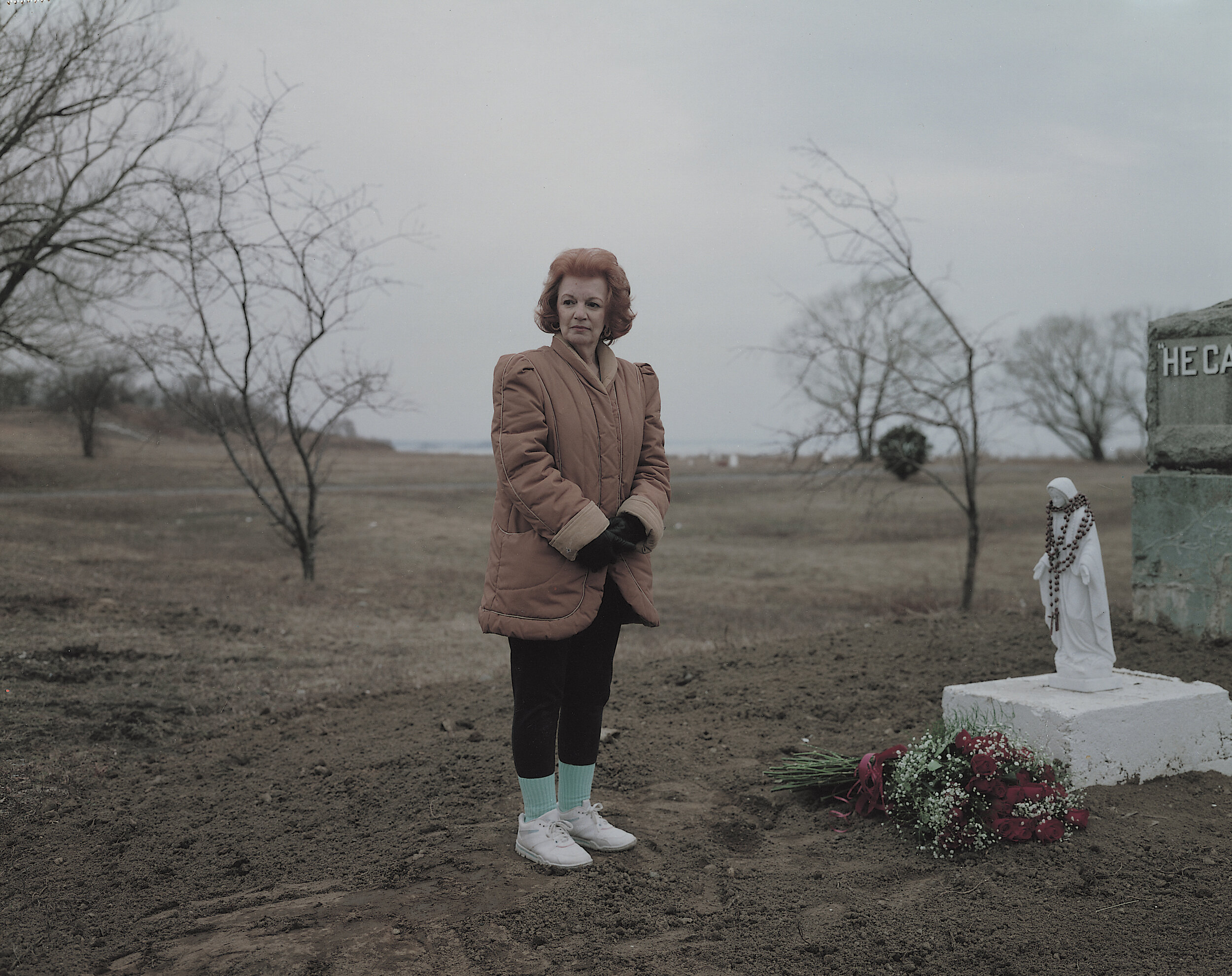 Vicki Pavia, whose baby was buried on Hart Island, on a specially arranged visit, March 1994