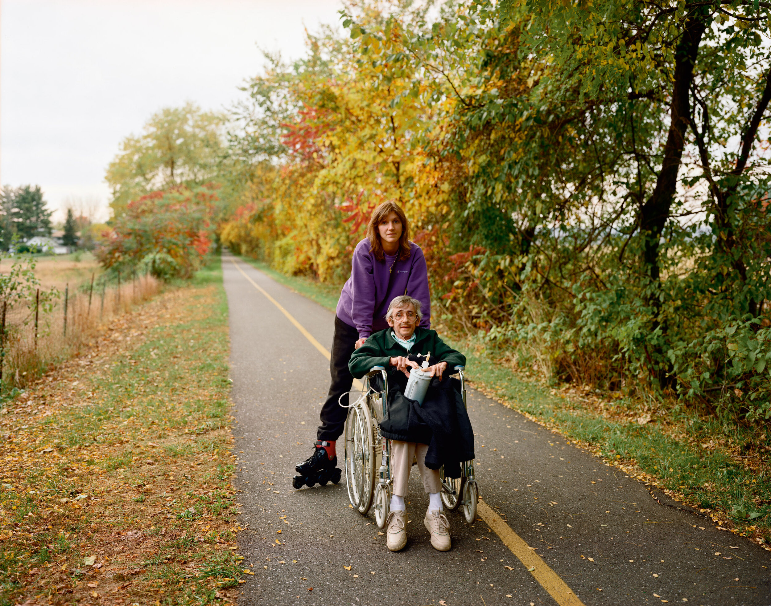 A Woman and Her Ailing Mother on a Rails-to-Trails Conservancy Path, near Northampton, Massachusetts, October 1999