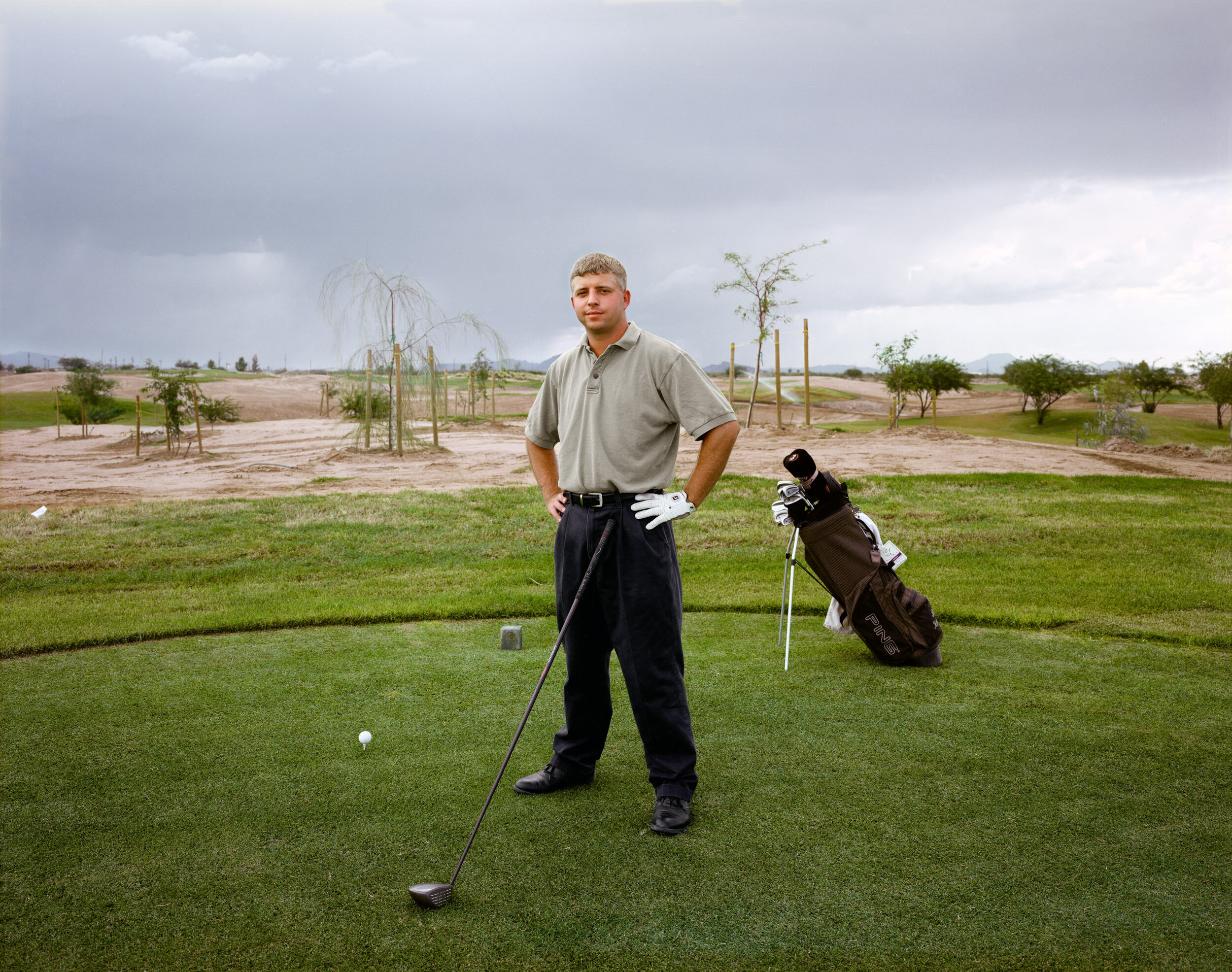 Golfer Teeing Off, Picacho, Arizona, August 1999