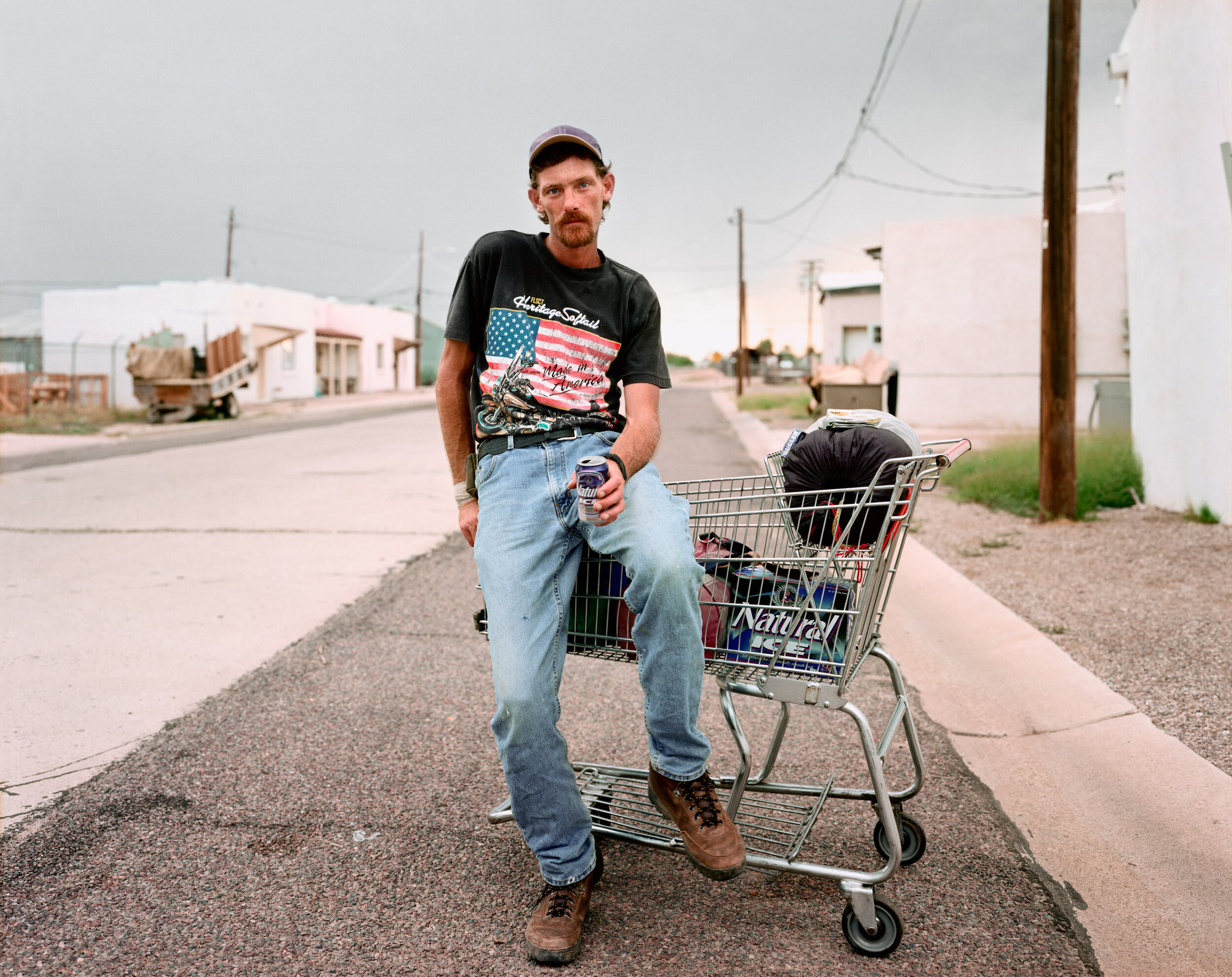 A Man Heading Out to the Highway to Hitchhike, Casa Grande, Arizona, August 1999