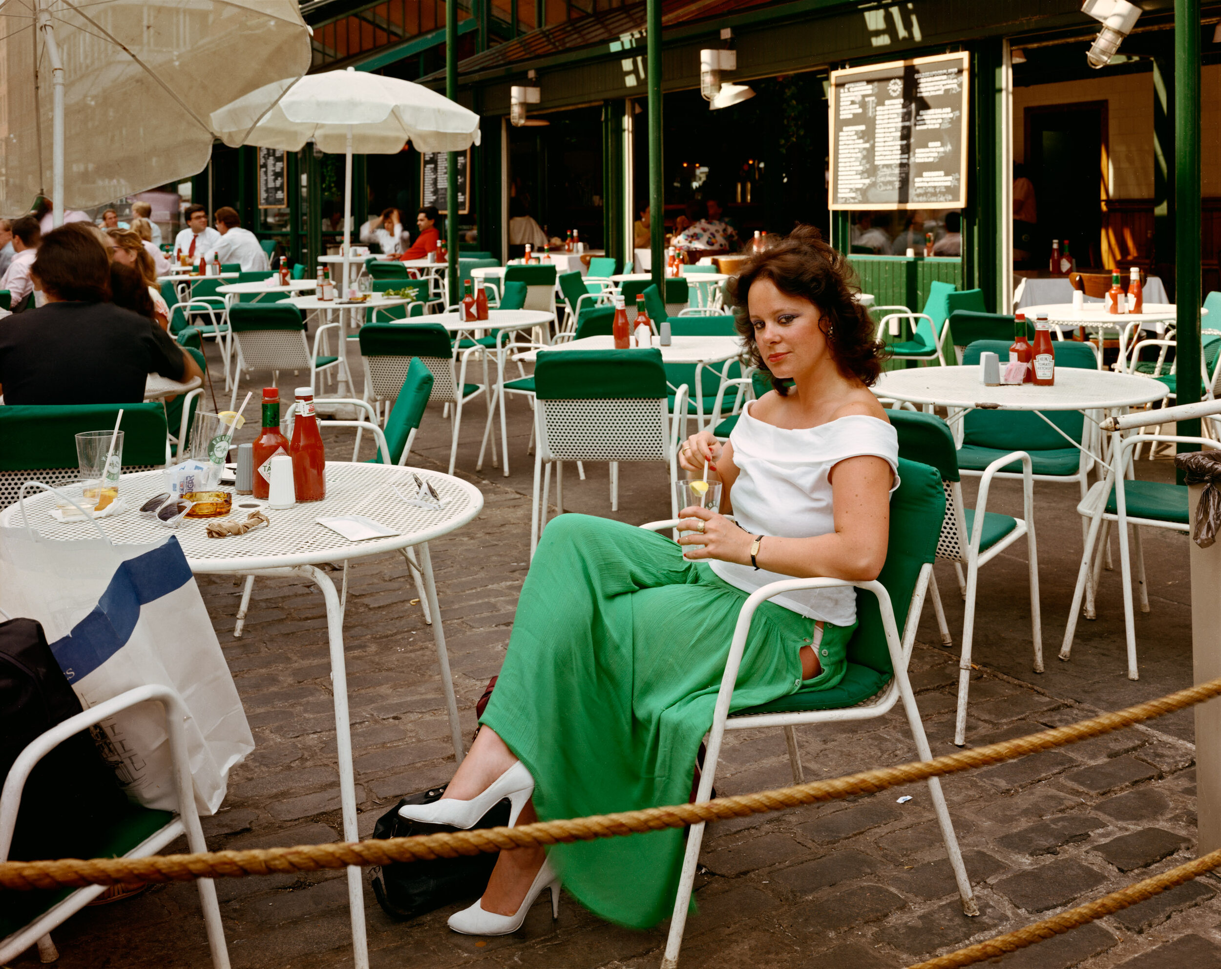 A Tourist at the South Street Seaport, New York, New York, July 1987