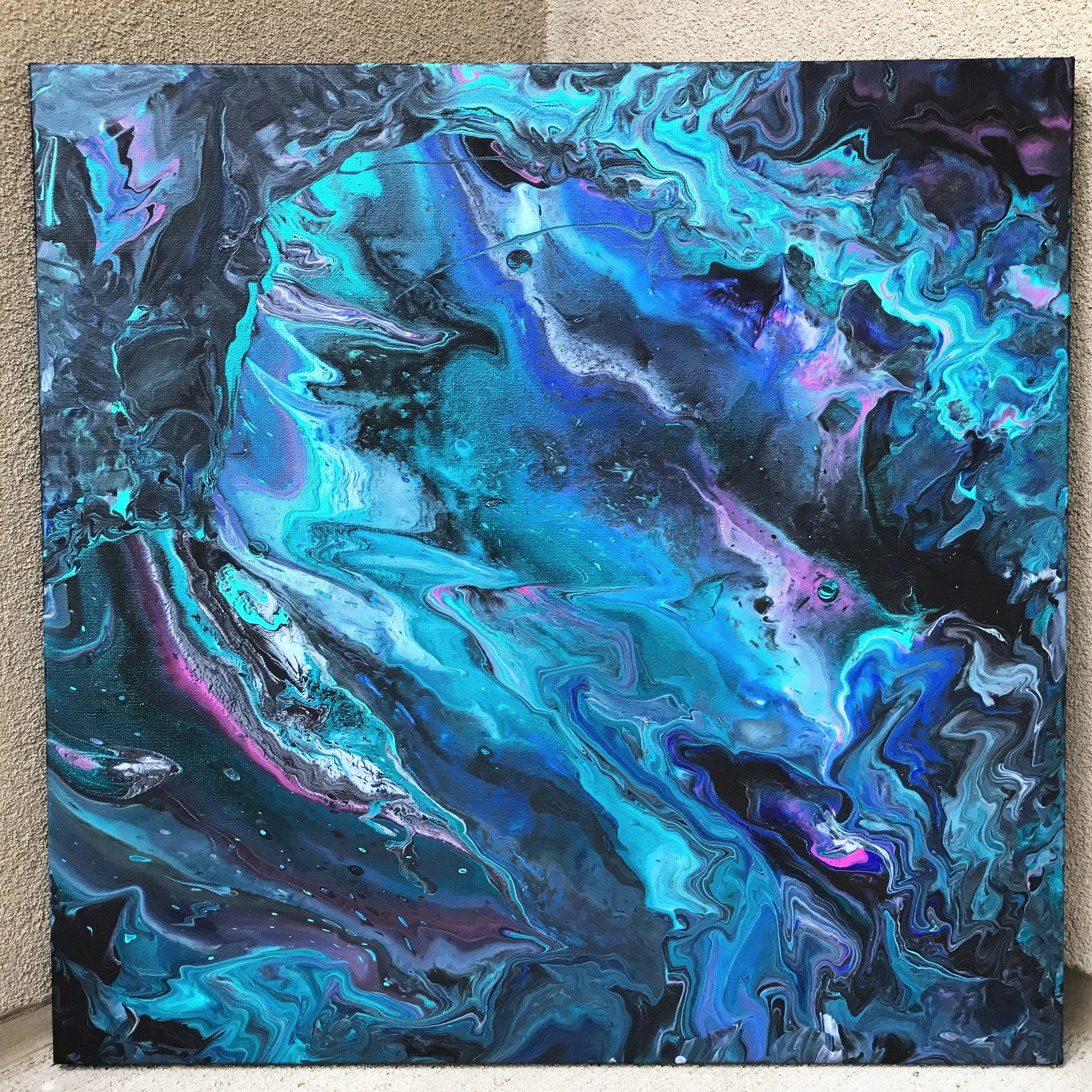 Galaxy State, 24"x24" mixed media on stretched canvas