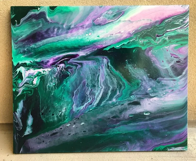 Violet Sting, 18"x24" mixed media on stretched canvas