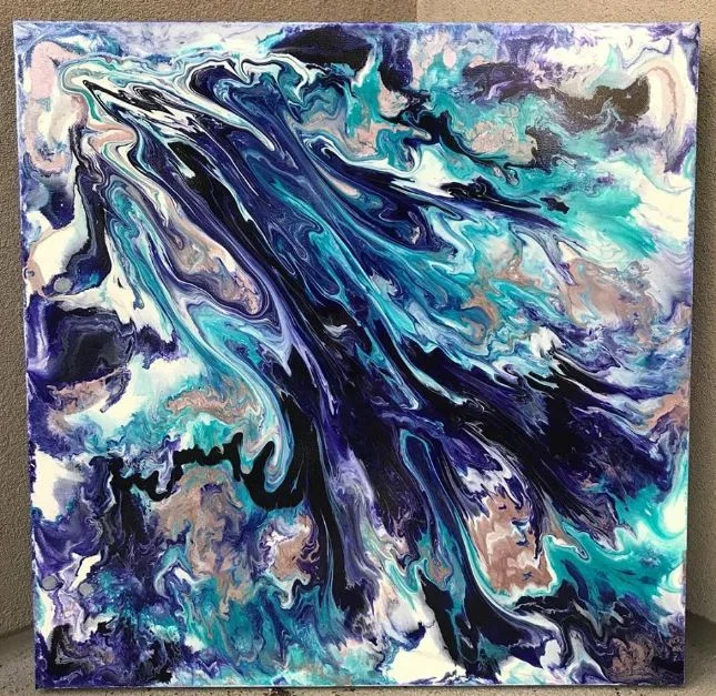 Iris, 24"x24" mixed media on stretched canvas