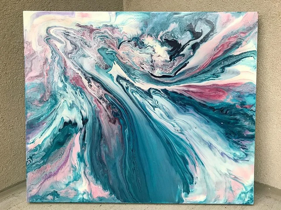 Soft Lily, 20"x24" mixed media on stretched canvas