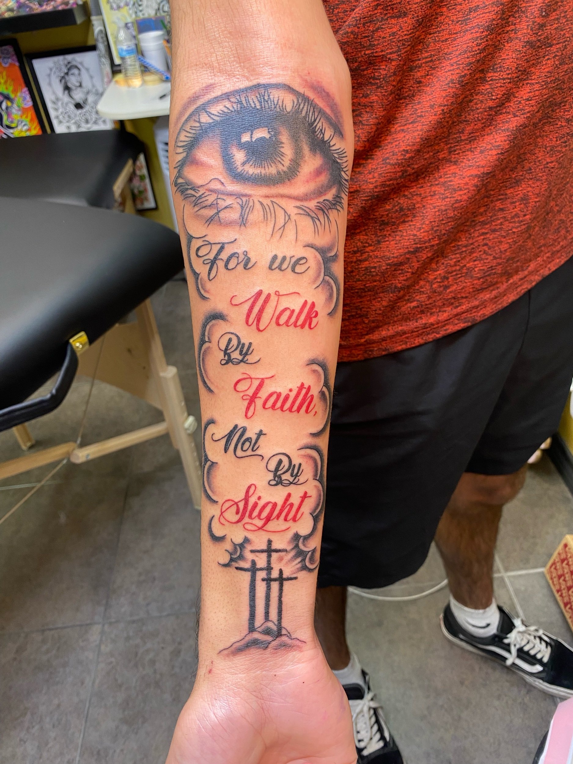 20 Walk By Faith Not By Sight Tattoo Design Ideas For Men  Corinthians 57  Ink