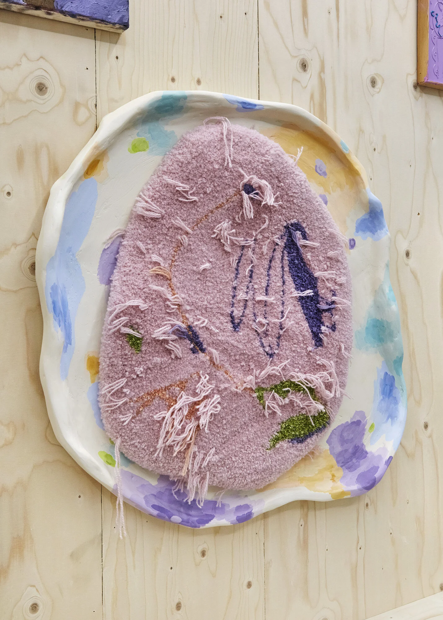 “I’ll be a shelter for you” - Hand tufted rug on plaster base 86 x 86.5 x 5cm, 2020