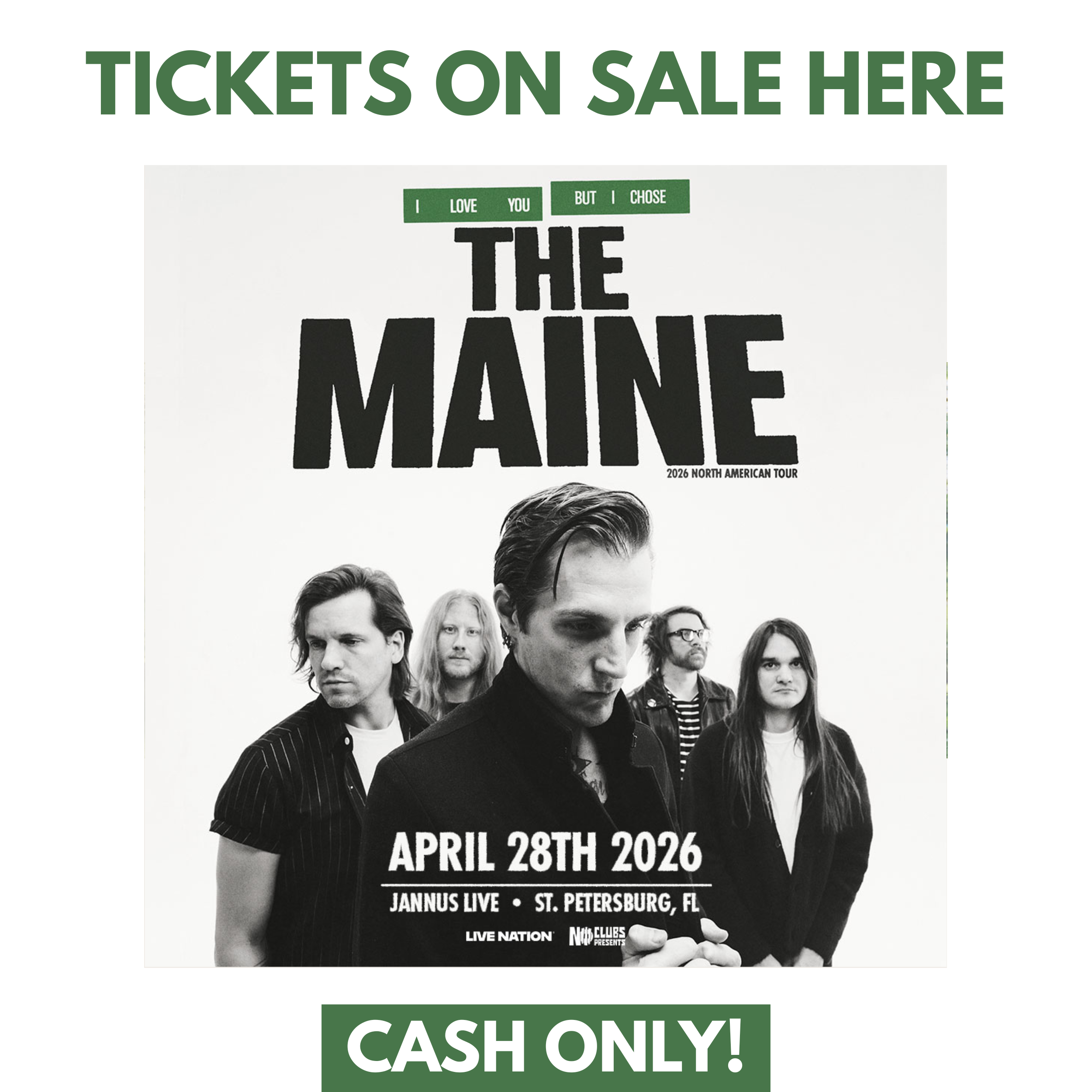 The Maine Tickets On Sale Daddy Kool Records 1080.png