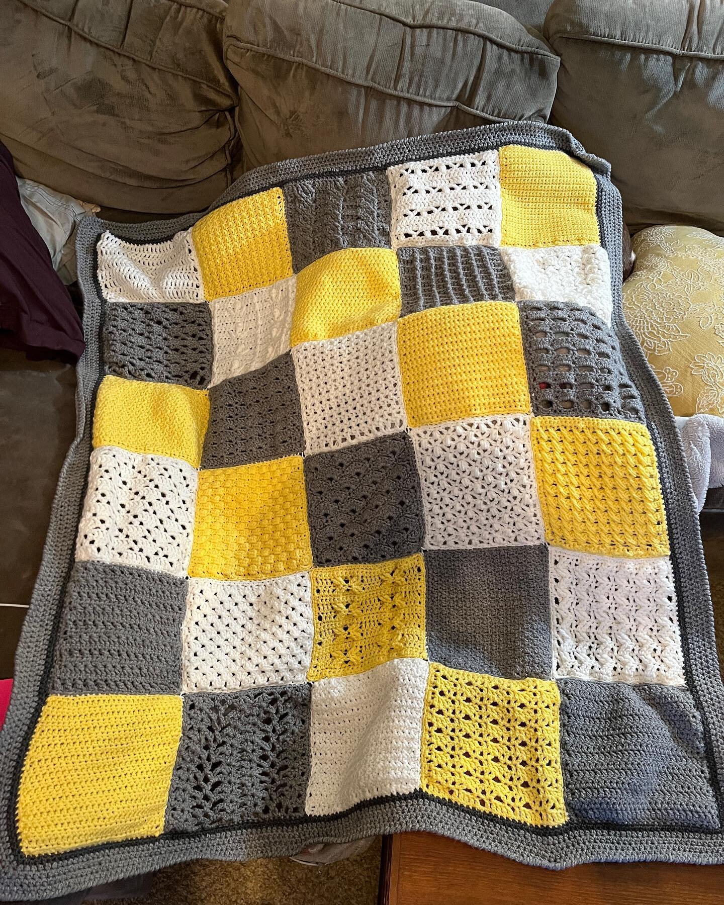 #crochetwithtay well, I did it. I finished my sampler blanket. At times, I wanted to give up or give in to frustration, but I didn&rsquo;t. Or couldn&rsquo;t. This was a challenge I set myself to grow and develop a hobby outside of books and writing.