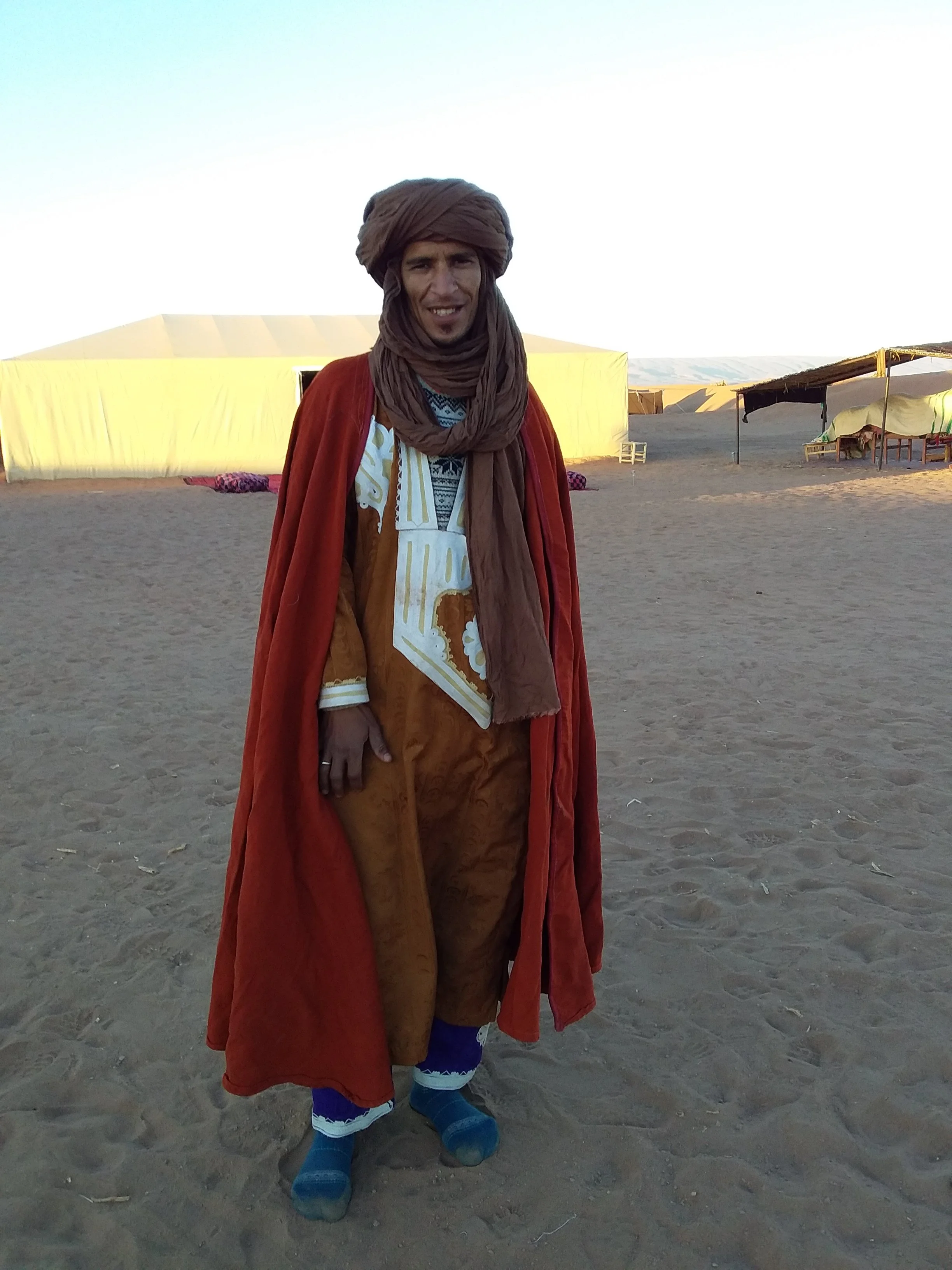 Mustafa in his camp outside of Zahora, Sahara Desert, Morocco