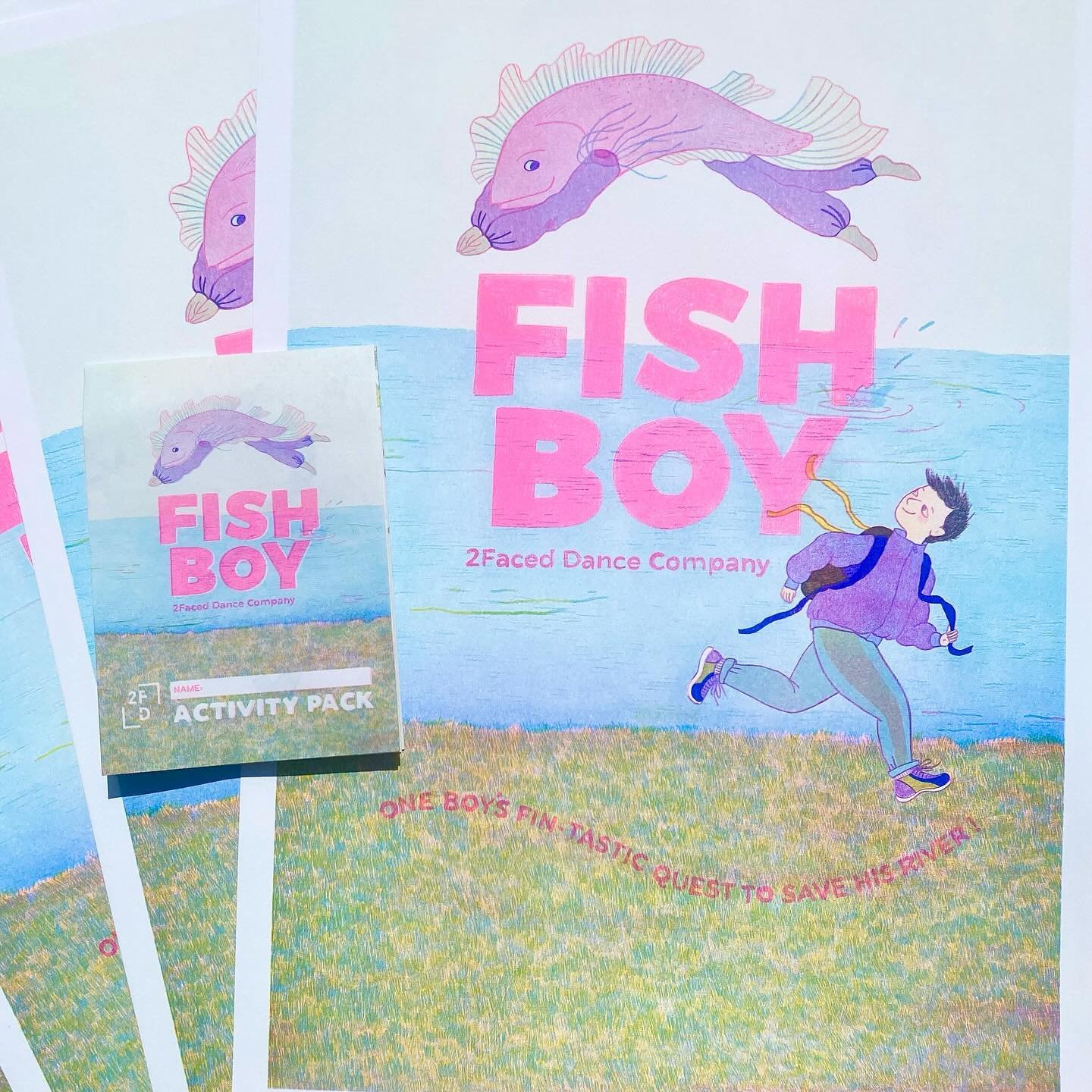 So many lovely details in these posters and activity packs for @2faceddance for their children&rsquo;s show, Fish Boy, which is now available for outdoor touring 🐟🐟 

Beautiful illustration by @noaparan ✨✨

𝘍𝘐𝘚𝘏 𝘉𝘖𝘠 𝘪𝘴 2𝘍𝘢𝘤𝘦𝘥 𝘋𝘢𝘯𝘤