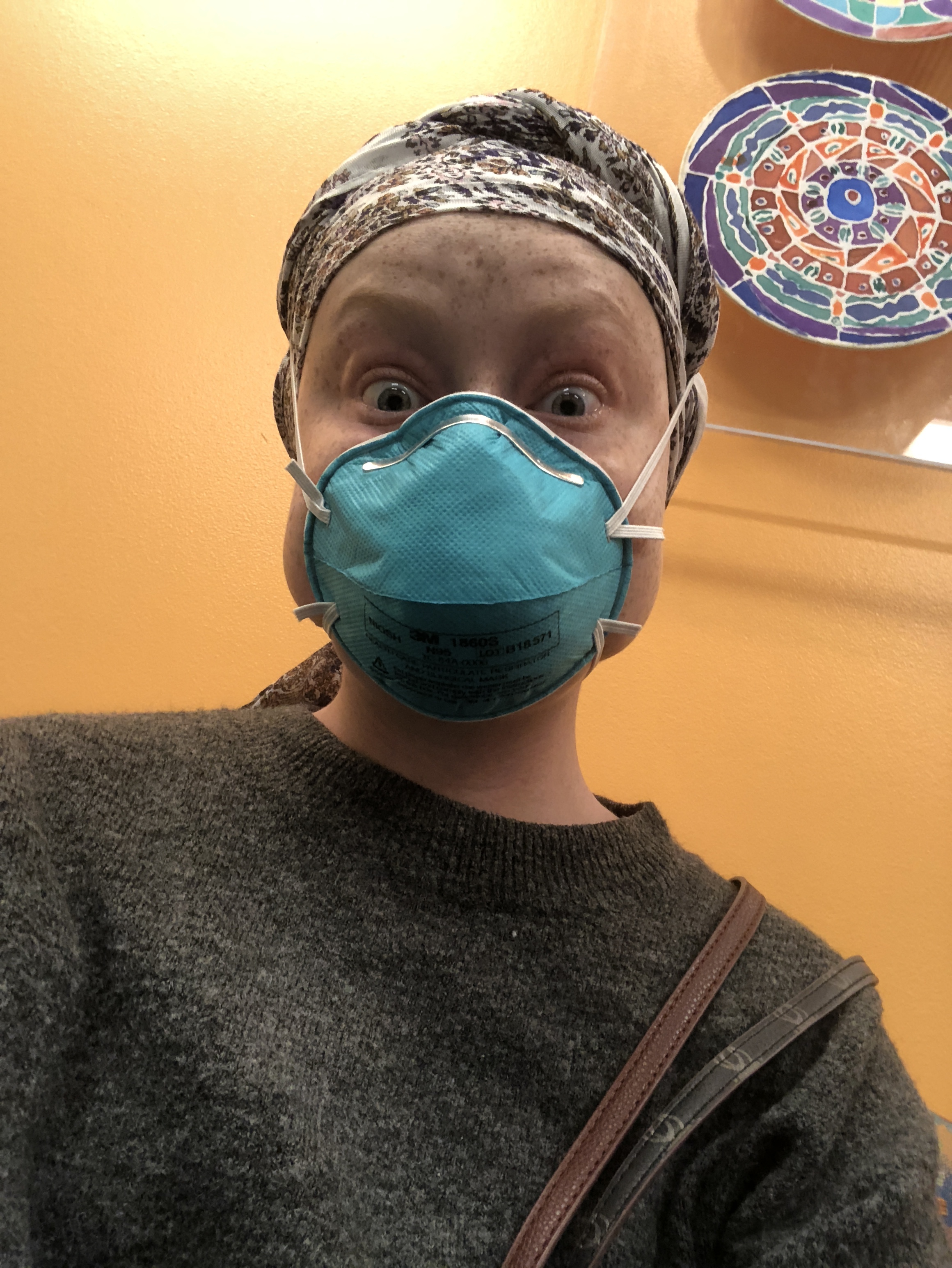 Here’s me during a clinic visit in August. I look like a duck, right?