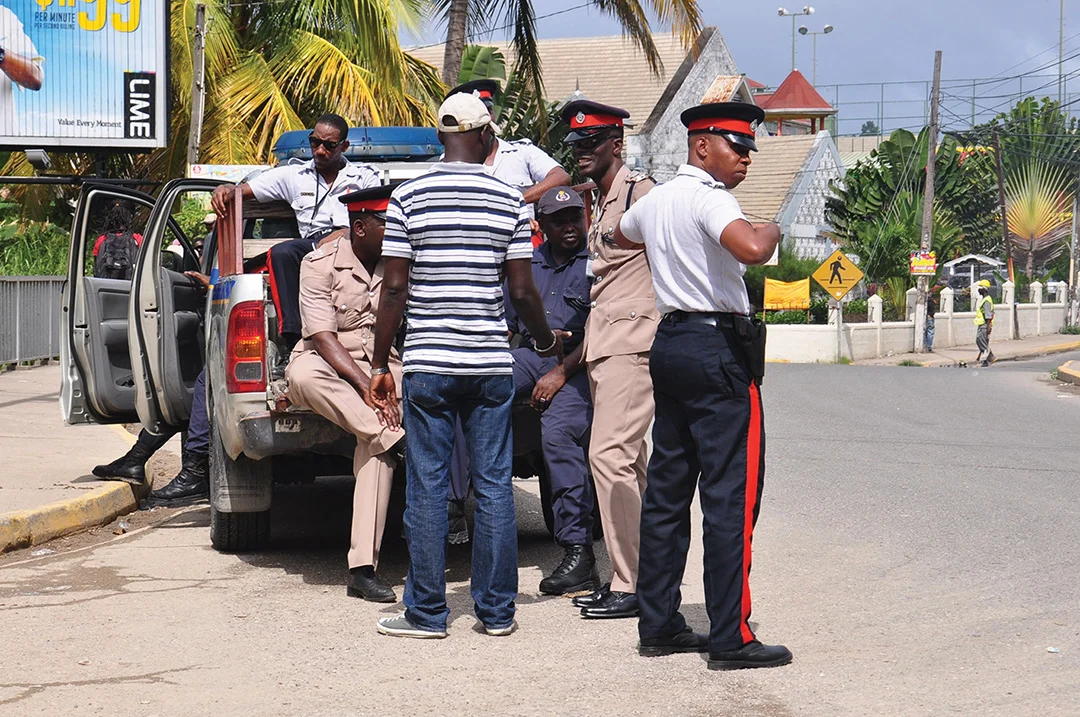 A man helping the Ochi Police with their enquiries