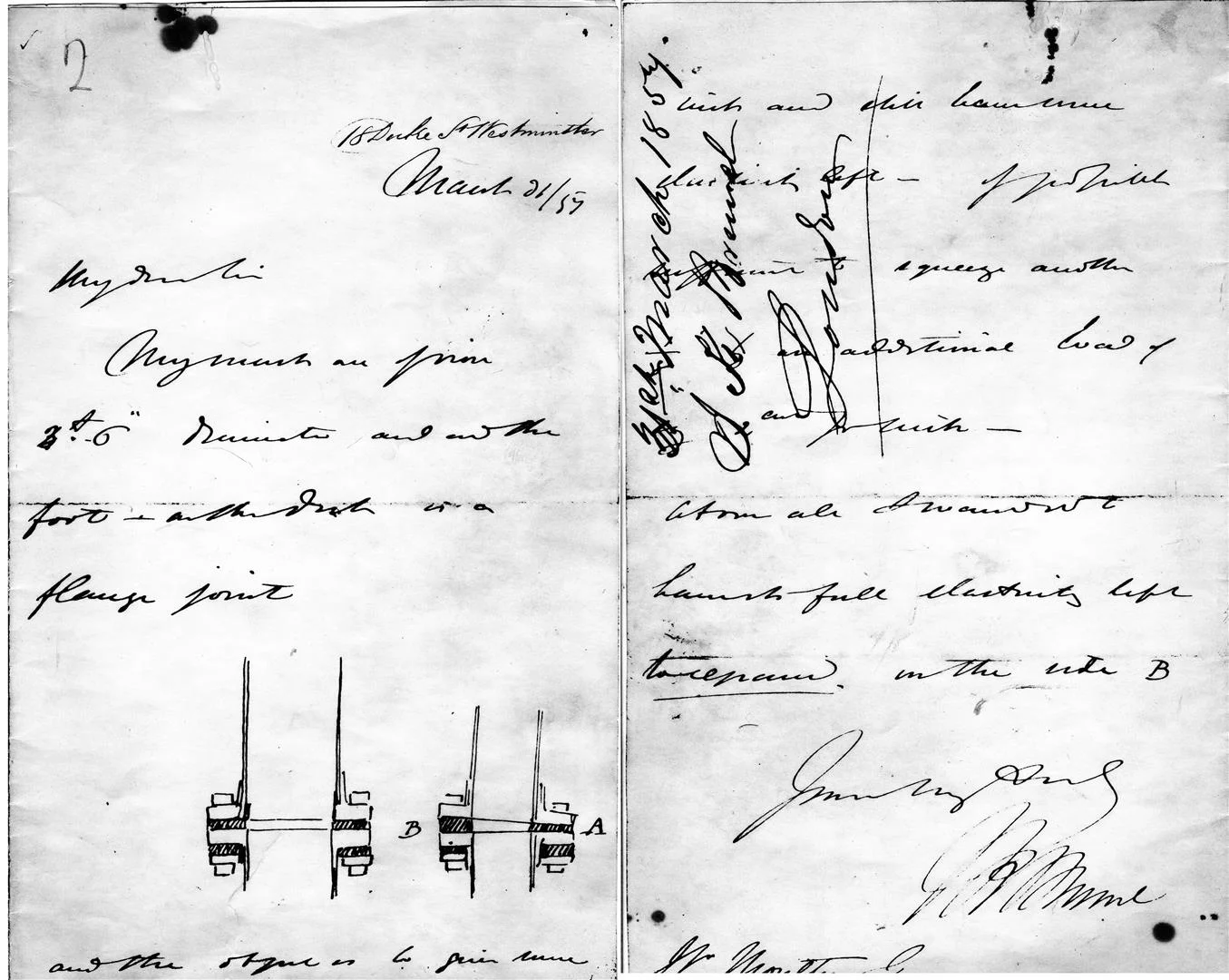 Letter from Isambard Kingdom Brunel to Stephen Moulton, 1859