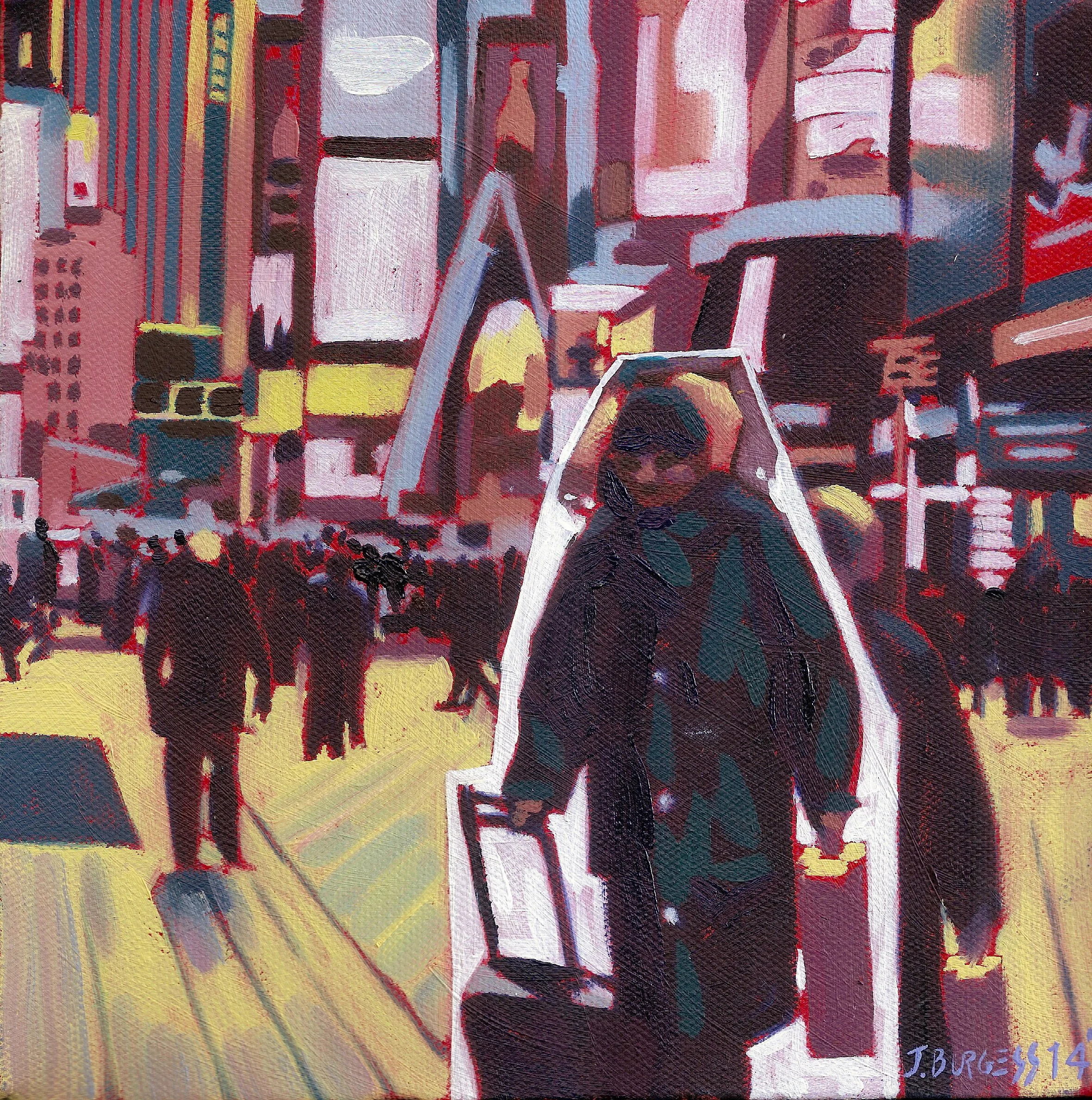 Man with Suitcase - Times Square