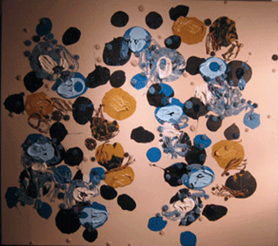 "Tussle over Chocolate Mountain" 71" x 63". Oil on Canvas, #243, 2006