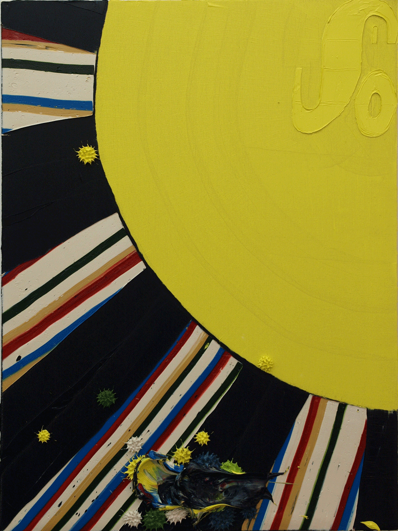 "Orbital" 40" x 30", Oil on Canvas over Wood Panel, #394, 2011