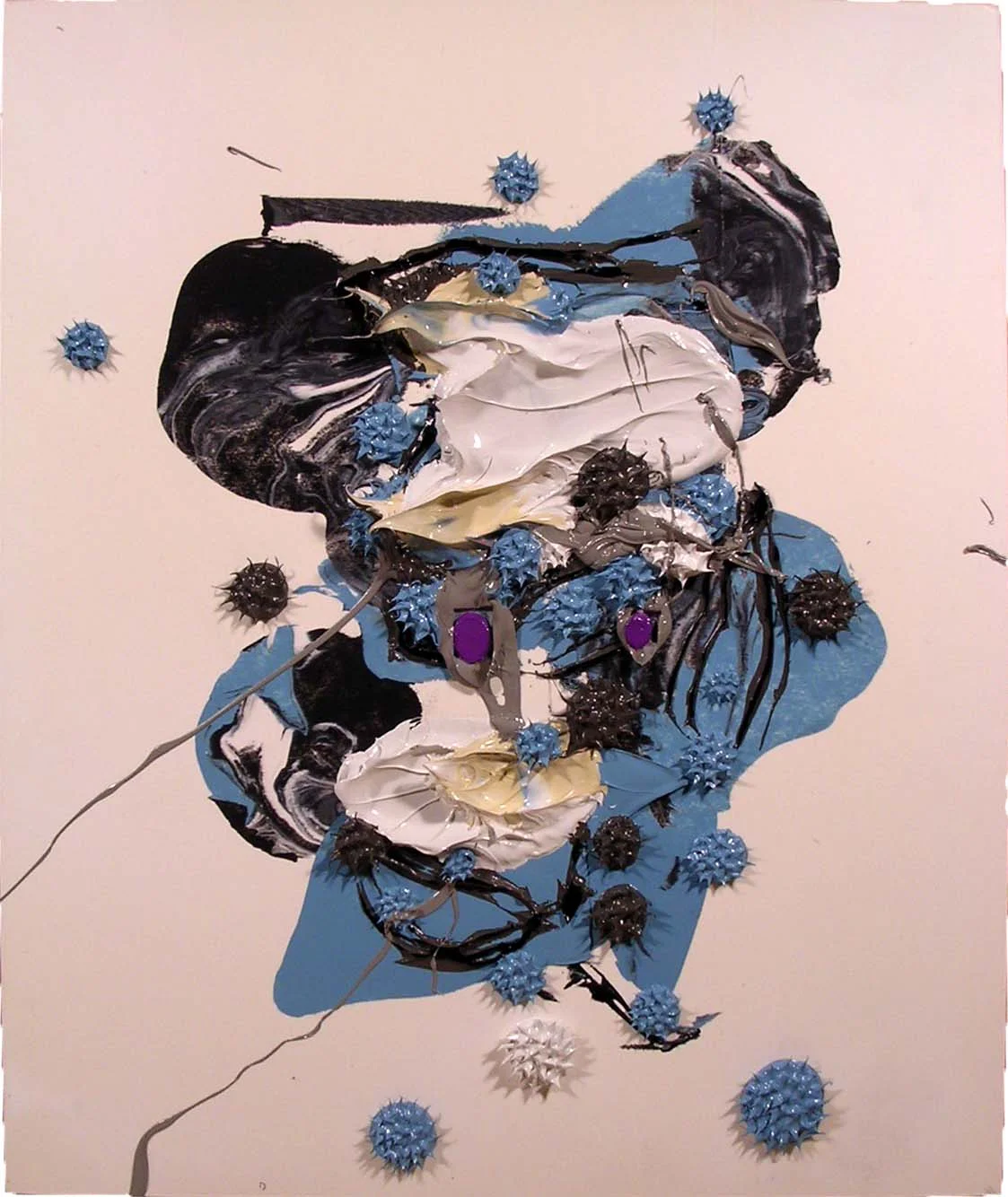 "Clot and Crush" 46 x 38cm, Oil on Paper, #20-04, 2004