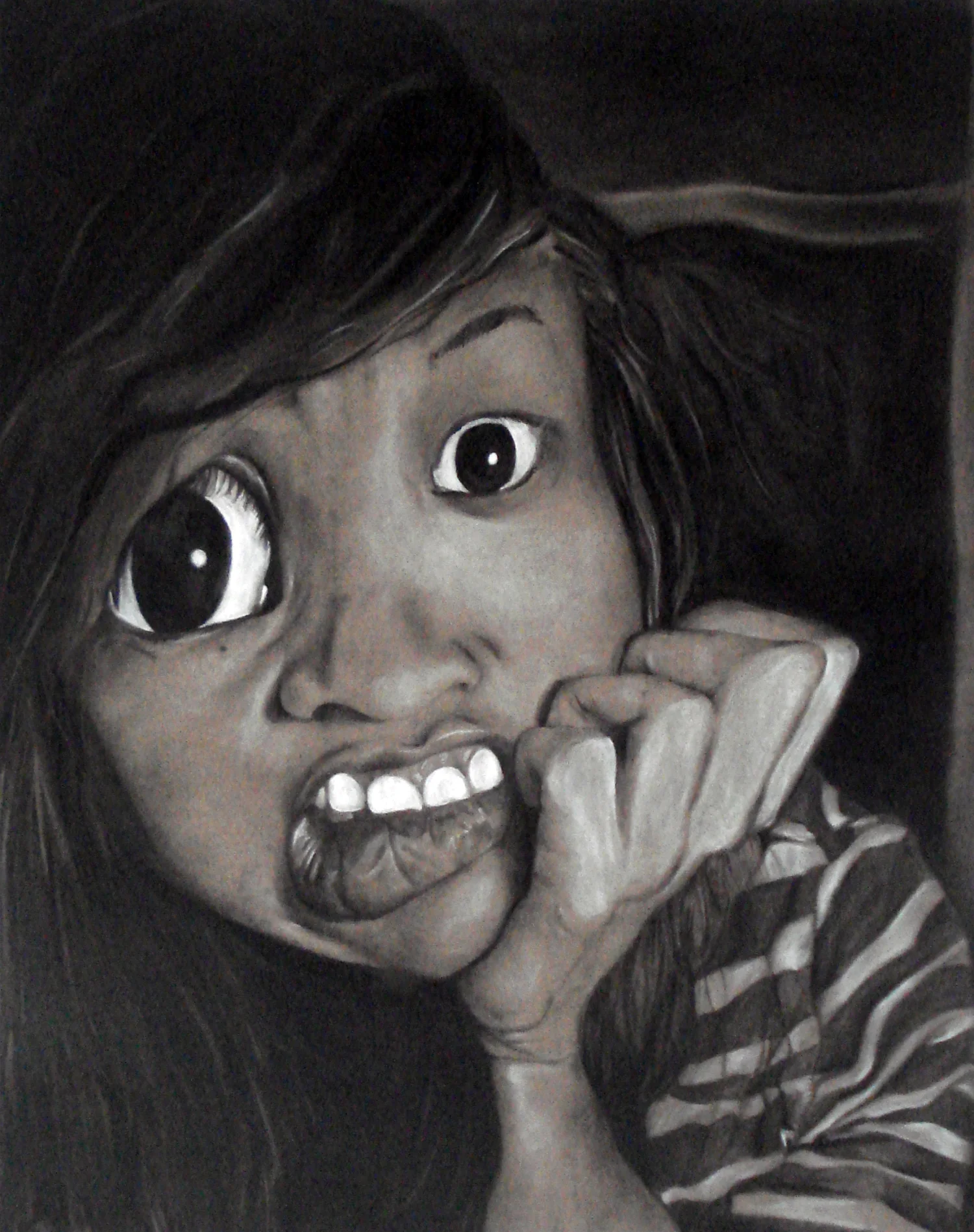 charcoal on toned paper