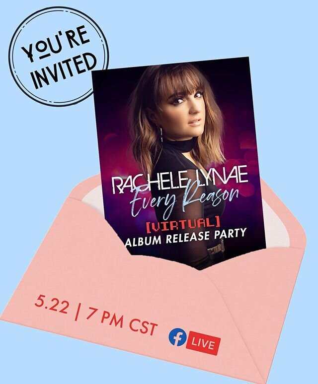 I would like to formally invite YOU to my (Virtual) Album Release Party!! My new album, EVERY REASON comes out next Friday (May 22) and I would LOVE it if you would celebrate with me. 💜💜