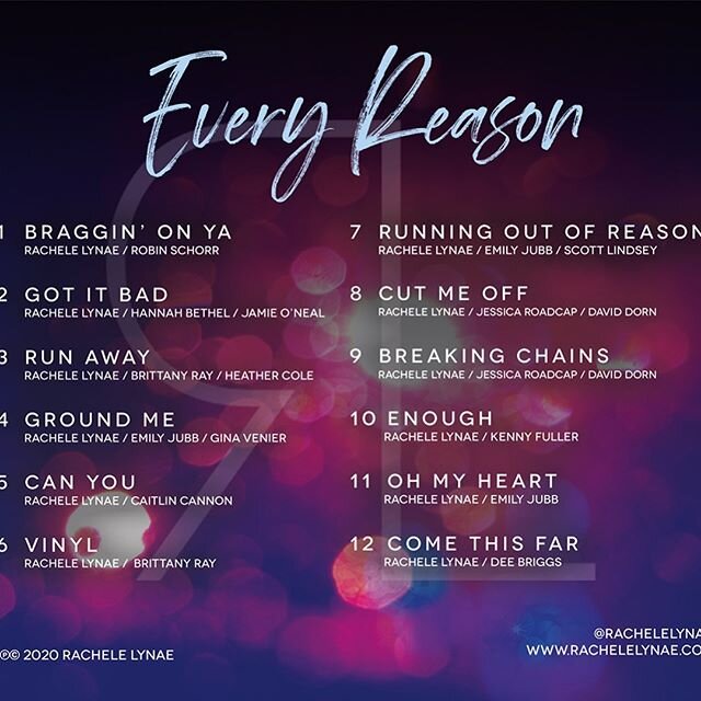 &ldquo;Every Reason&rdquo; is out now!! My heart is so happy to finally share this album with you. (Swipe to see album art/credits ☺️)
.
.
.
Thank you to every single person who wrote for, played on, engineered in any way, advised on, and supported t