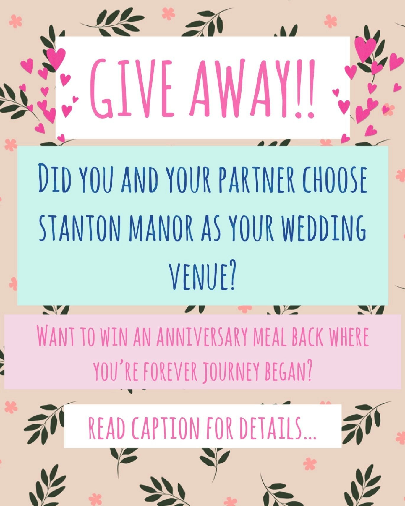 ✨Wedding Memories Giveaway!✨

To celebrate all the beautiful love stories that have unfolded at Stanton Manor, we&rsquo;re giving one lucky couple the chance to WIN a romantic anniversary dinner for two!💍🥂

If you tied the knot at Stanton Manor Hot