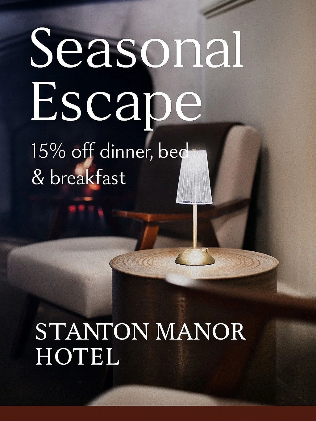 🍂 Your Seasonal Escape Awaits at Stanton Manor 🍂

There&rsquo;s no better time to slow down and treat yourself to a little countryside comfort.

Enjoy 15% off dinner, bed &amp; breakfast and make the most of crisp mornings, hearty meals, and peacef