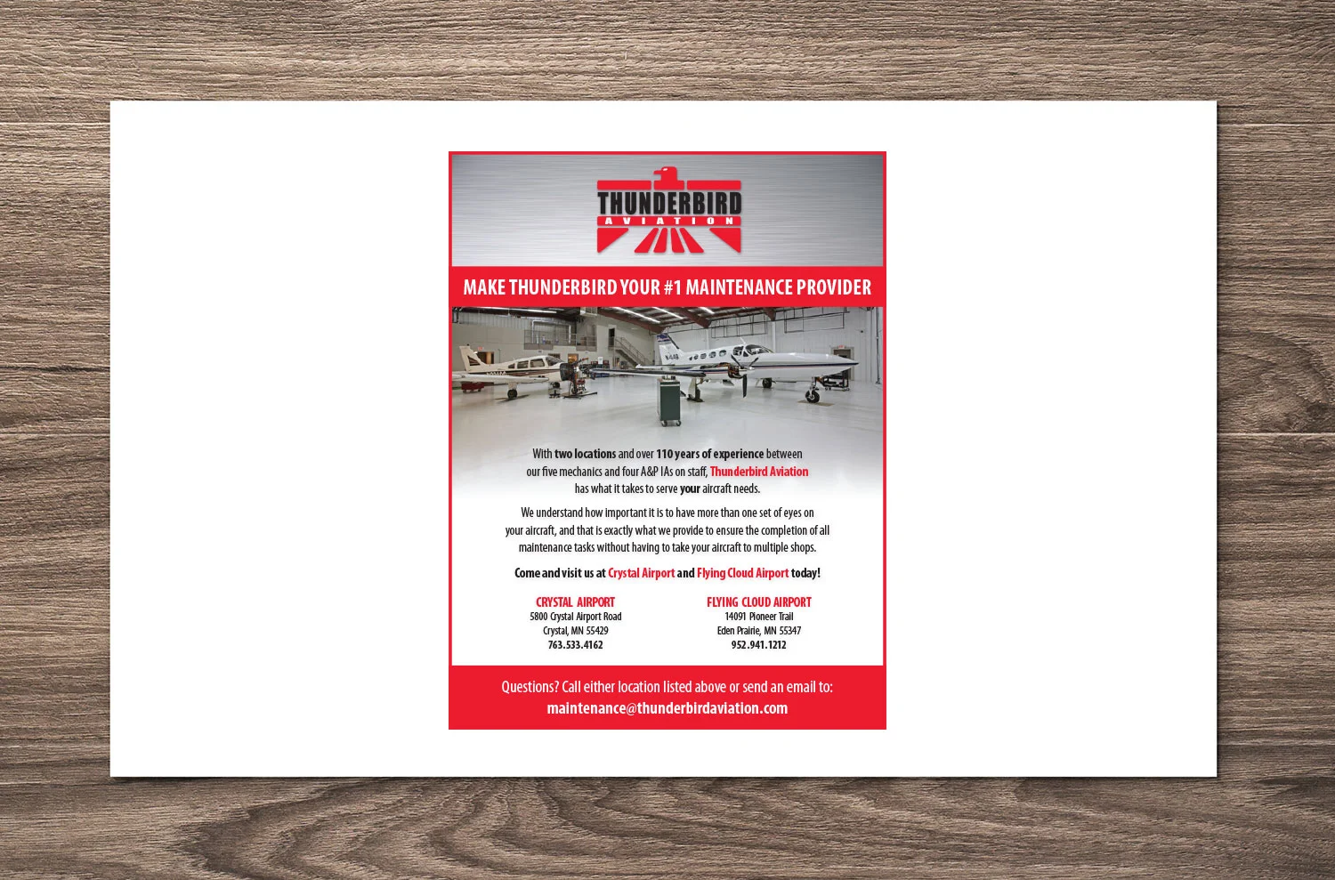  Poster design, Thunderbird Aviation 