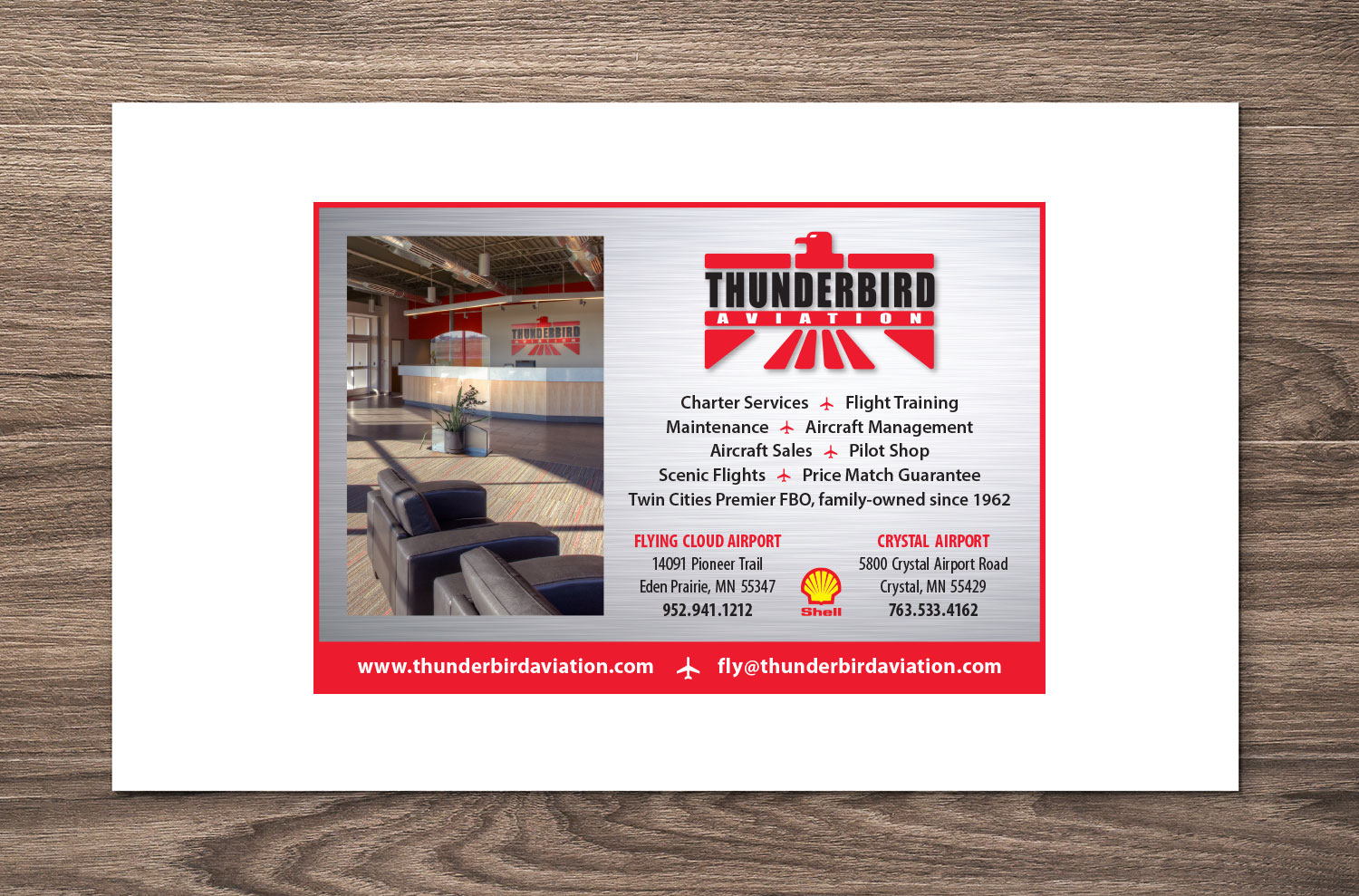  Print advertisement, Thunderbird Aviation 