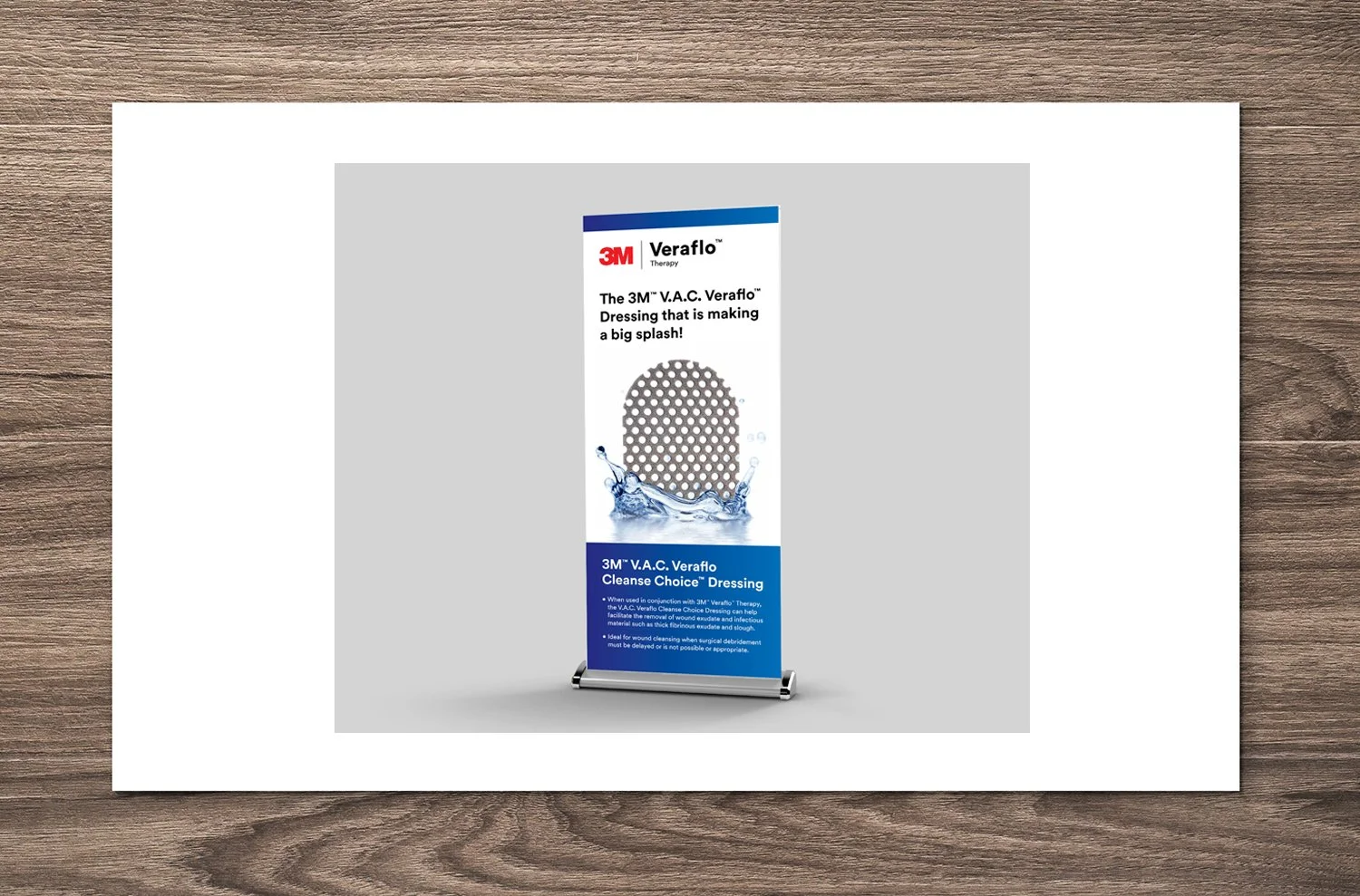  3M Retractable Banner for V.A.C. Veraflo Dressing, used at medical trade shows 