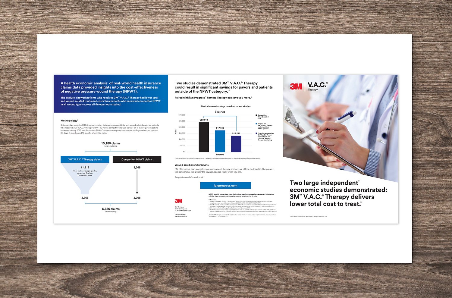  3M V.A.C. Therapy print brochure outside cover fold 