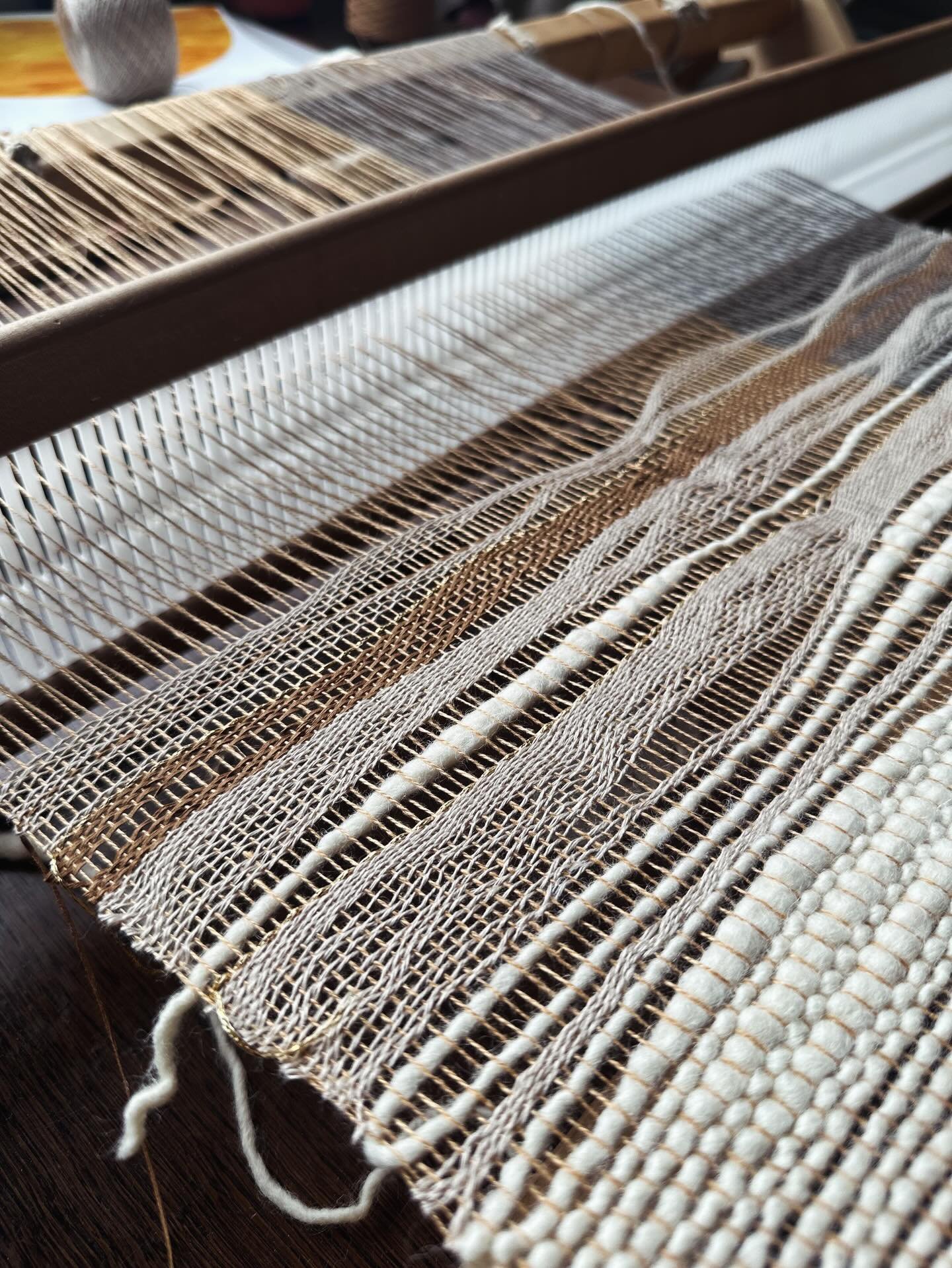 My favorite part about weaving is slowing down and tuning into the creative process. I listen for what each piece wants to become. One thread always guides the next, and the next. And so it unfolds.