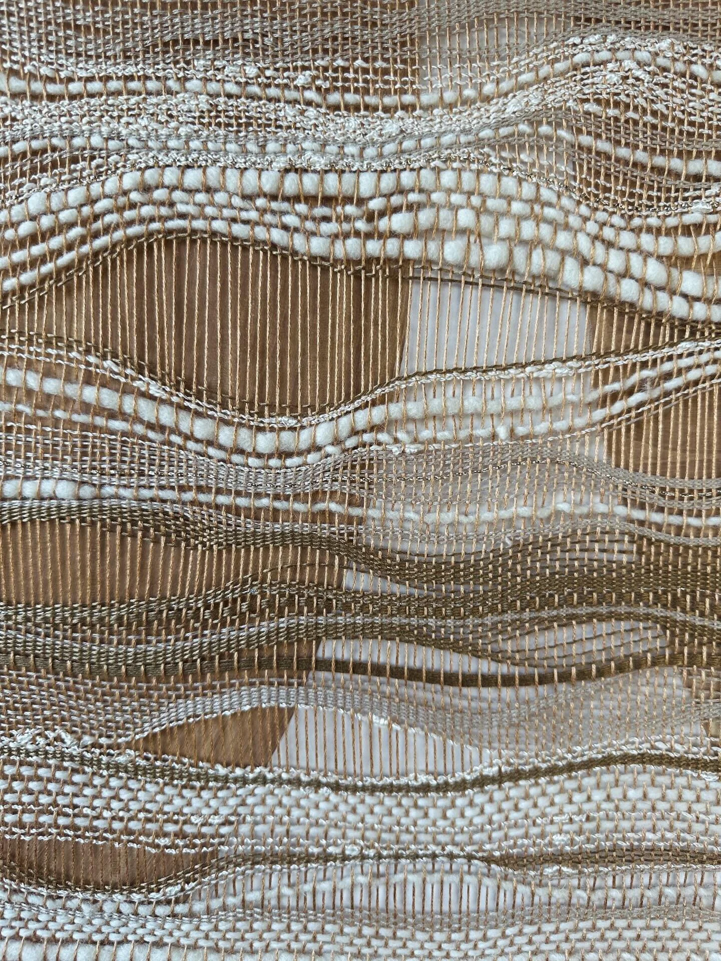 Zooming in, slowing down, taking a breath. 🤍 
A detail from the 'Luminance II' - handwoven fibers over painted canvas.