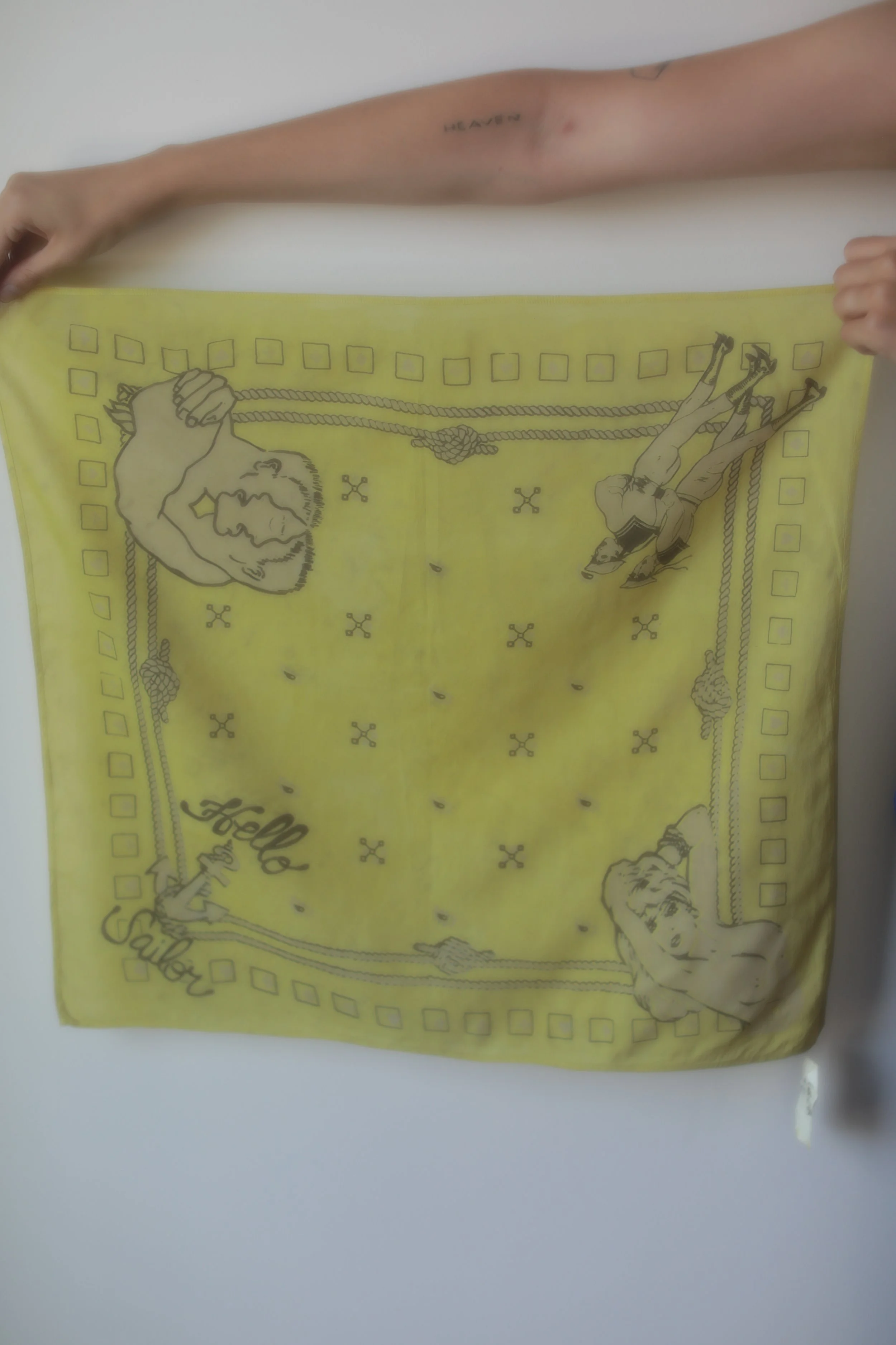 yellow natural dye bandana - large