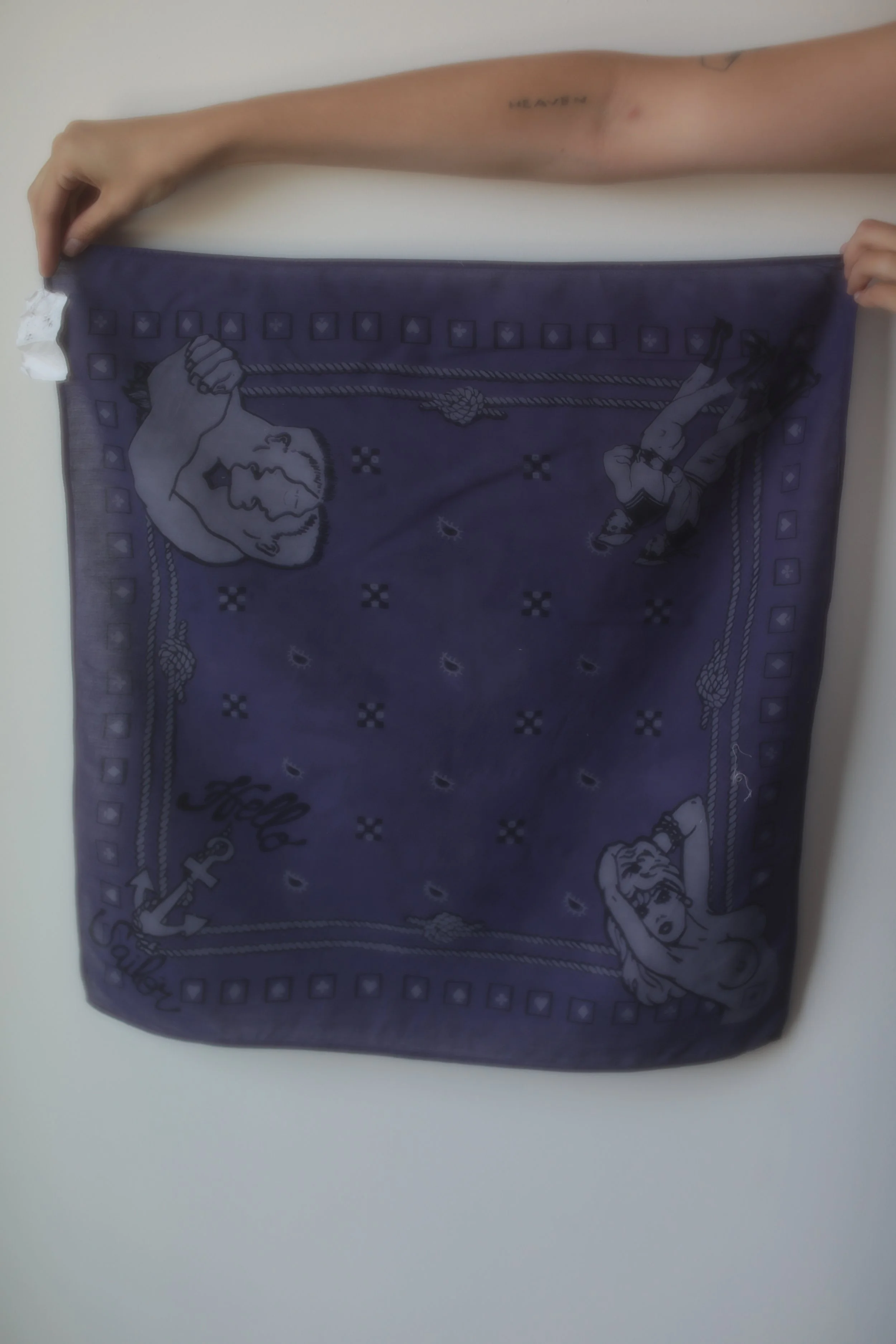 purple natural dye bandana - large
