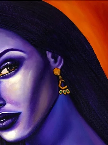"HABESHA WOMAN" (CROPPED.) OIL PAINTING BY JOANNA IBATUEMOLI GLADNICK