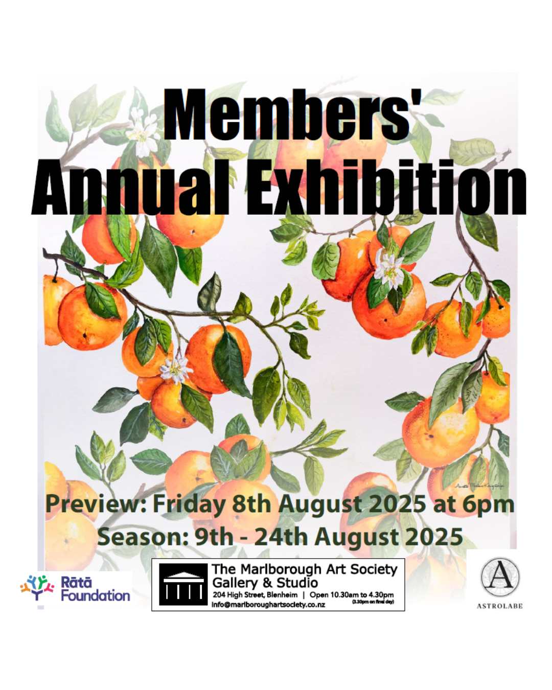 Members' Annual Exhibition — Marlborough Art Society Gallery & Studio