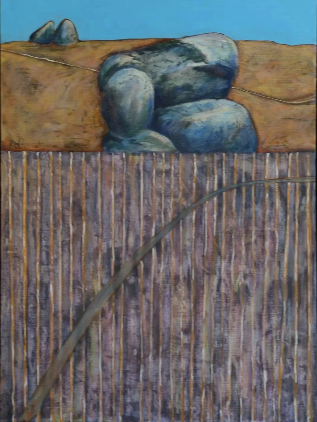 'Furrowed Field Lancefield', 2004, acrylic and oil on canvas, 122 x 91 cm (framed) — $1,200