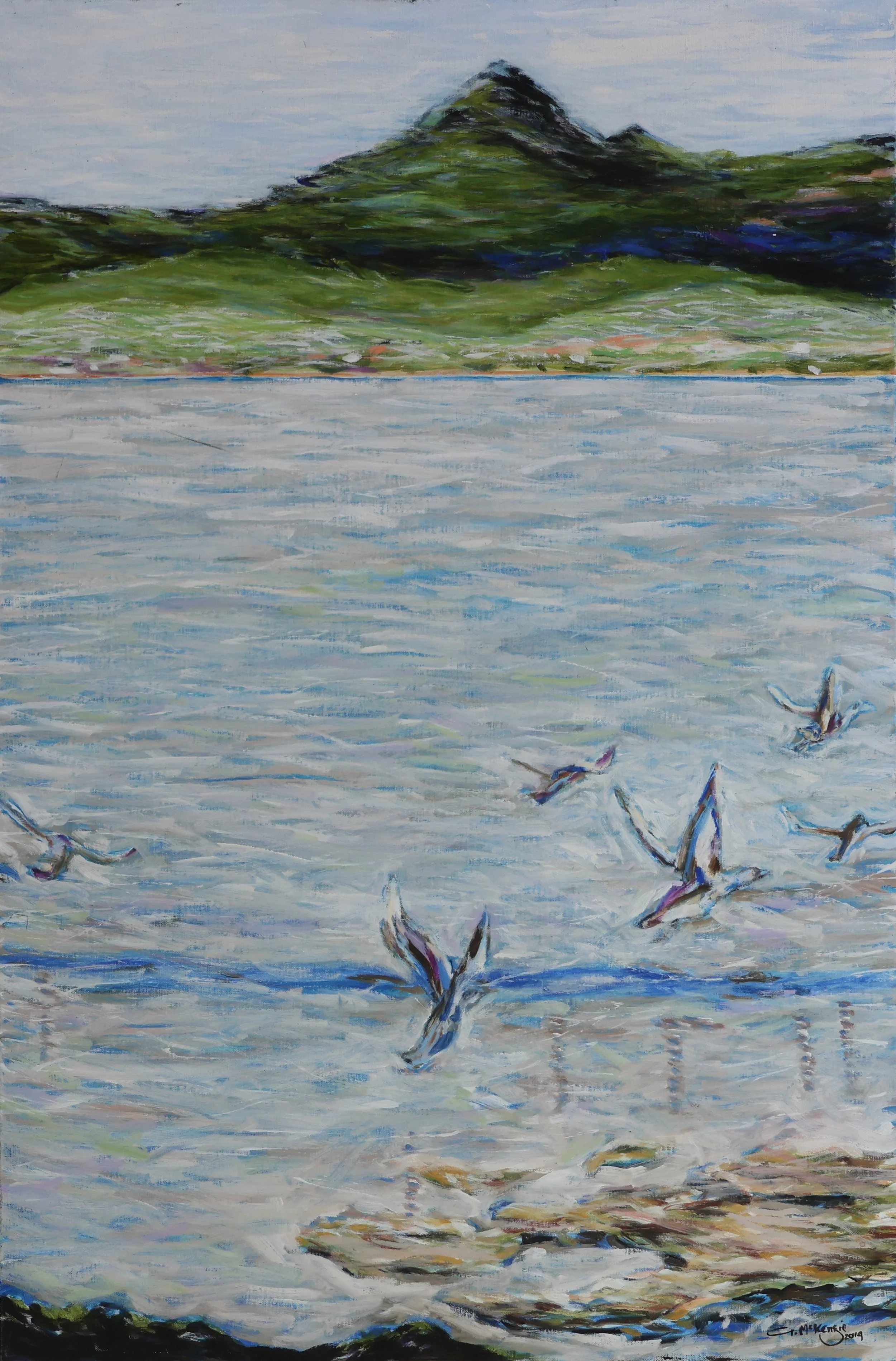 'Sunset, Dover', 2014, oil on canvas, 91 x 60.5 cm — $700