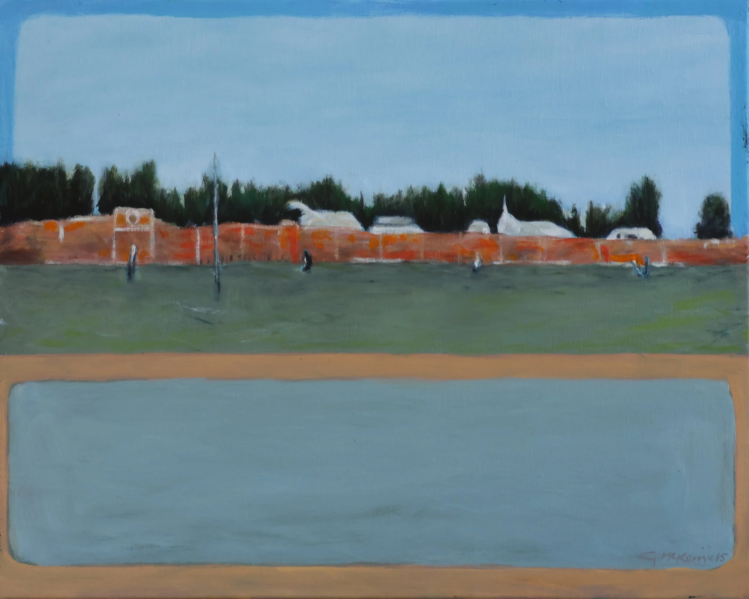 'Venice Lagoon', 2016, oil on canvas, 51 x 41 cm (framed) — $450