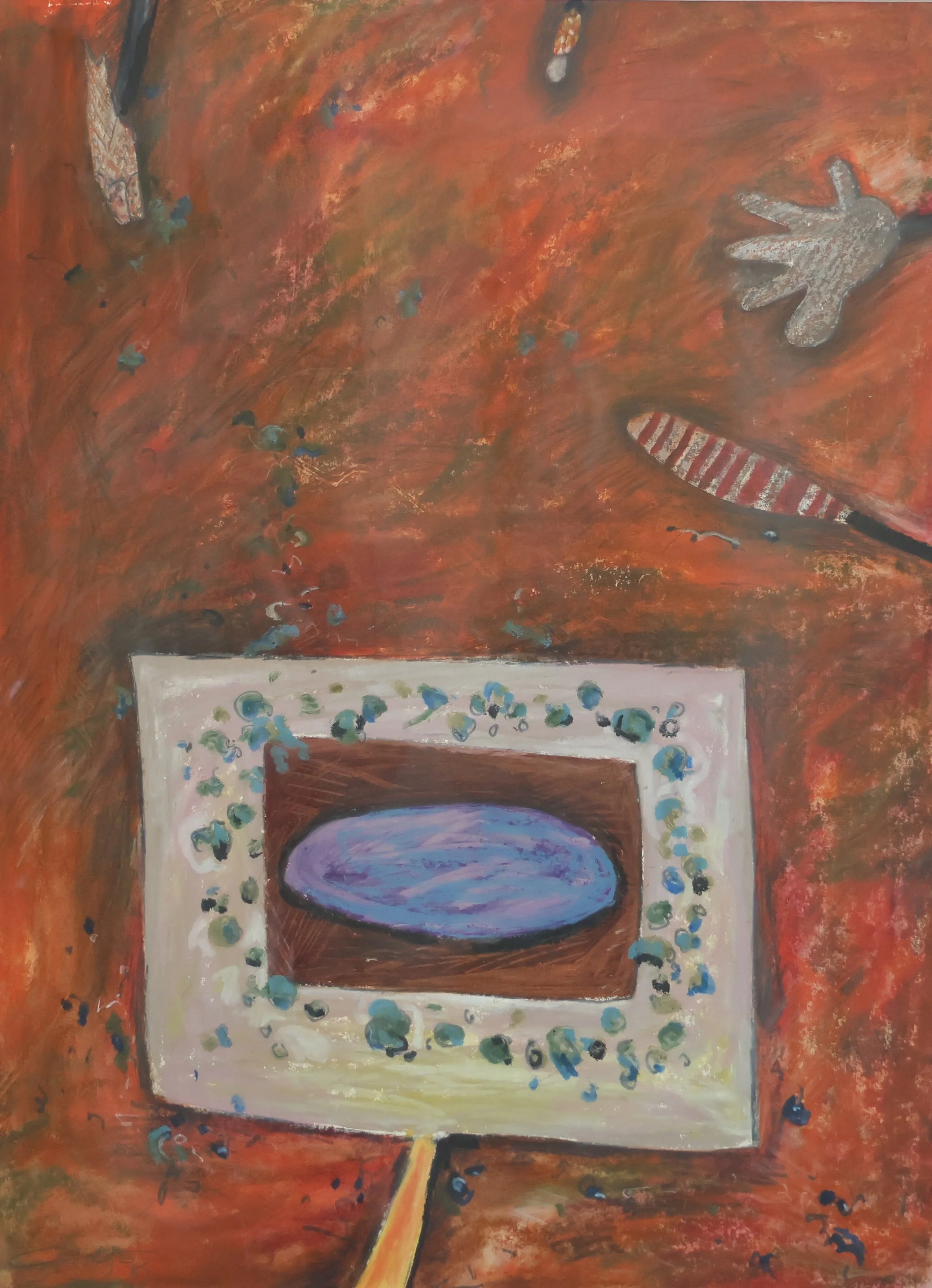 'Sanderson's Dam', 1989, oil on paper, 96 x 75 cm (framed) — $800