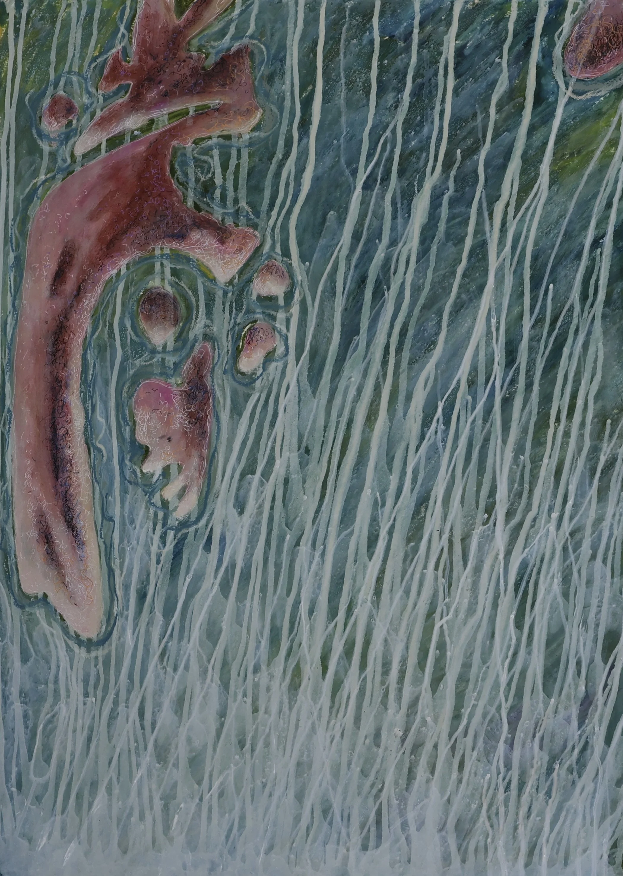 'Lake Cadilbarrawirracunda – The Reflection of Stars in the Water', n.d., mixed media on paper, 70 x 50 cm — $400