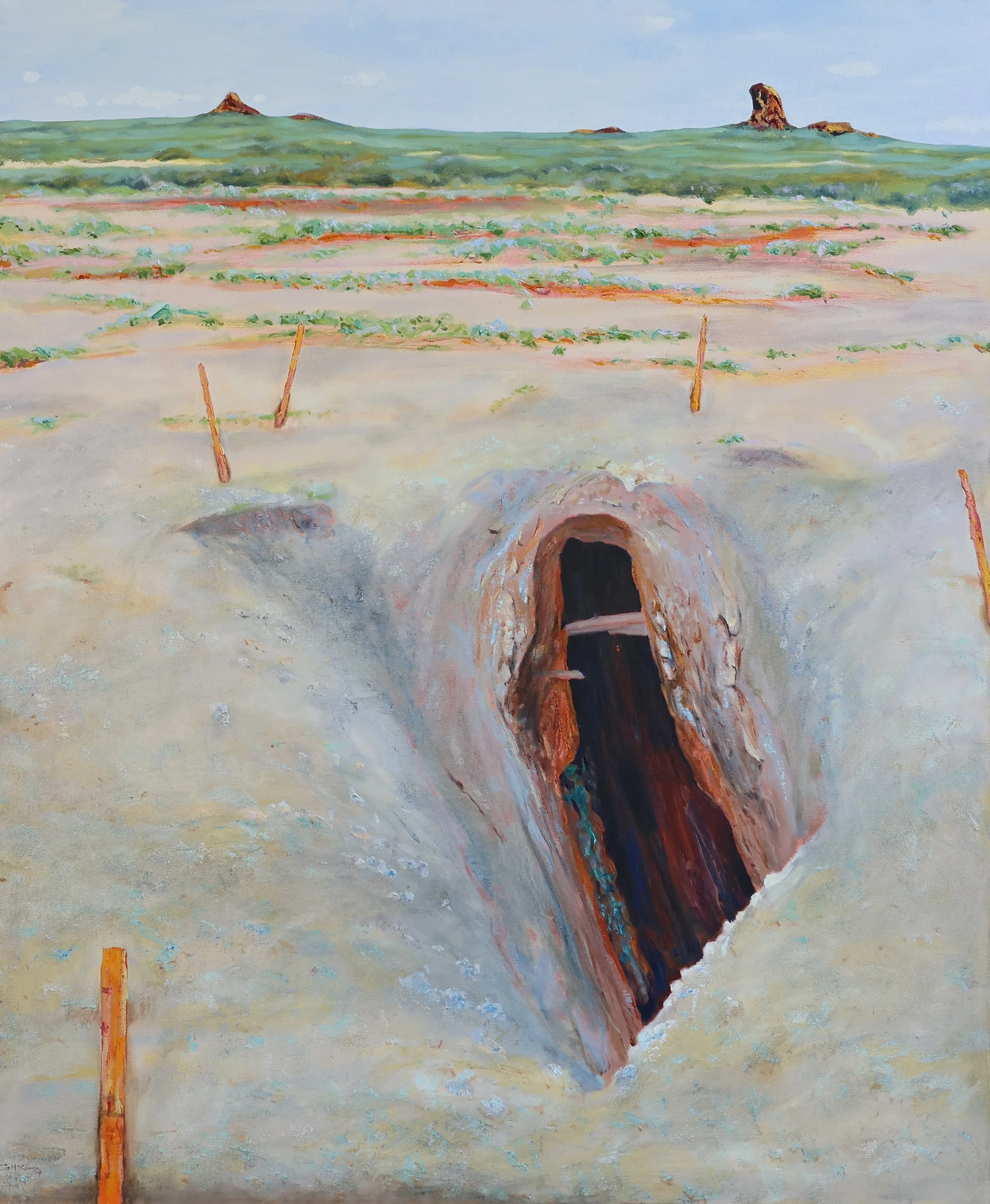 'Dome Rock Mine', 2007, oil on canvas, 122 x 102 cm (framed) — $1,200