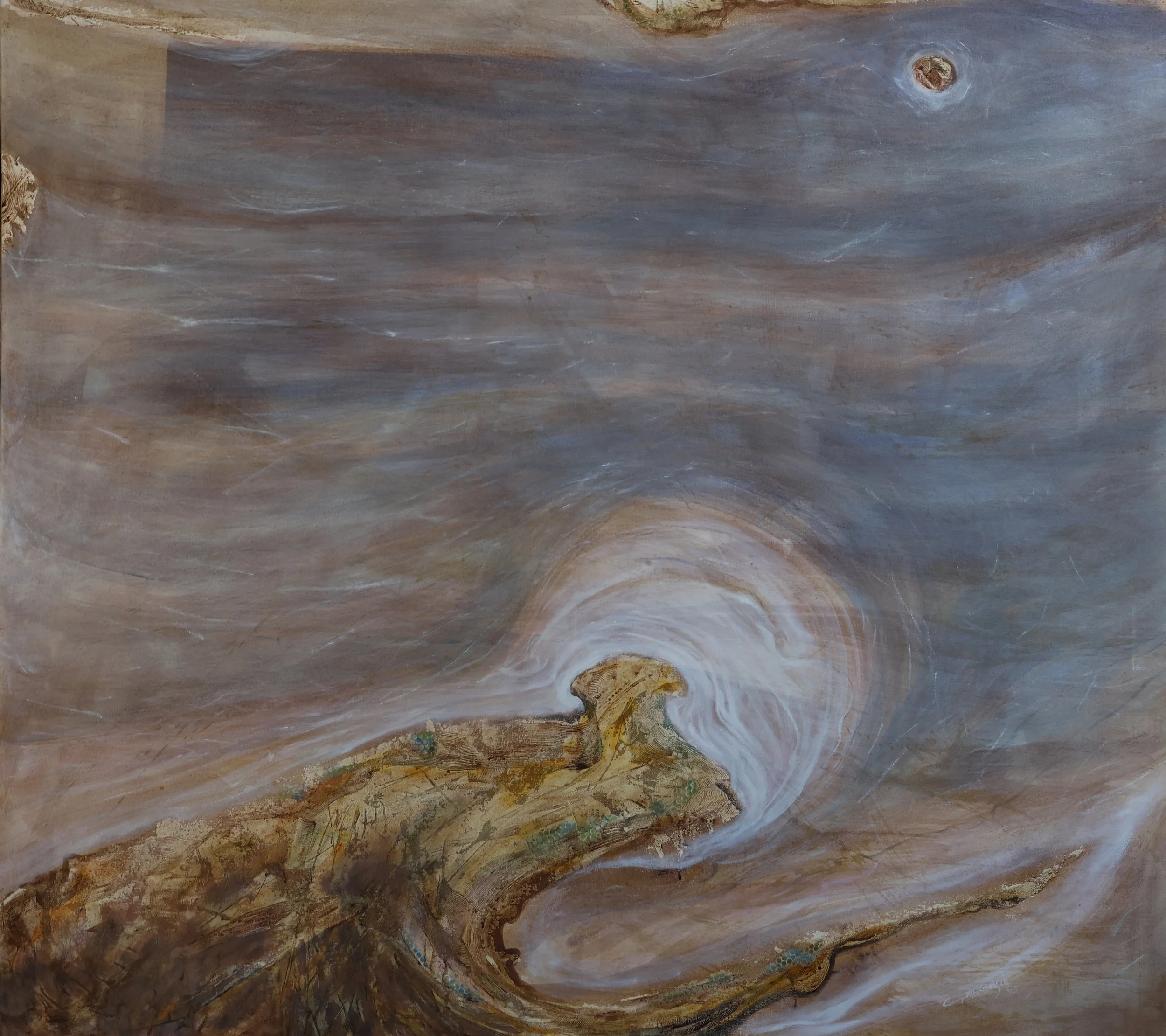'Salt Pound Lake Eyre', 2005, acrylic and oil on canvas, 122 x 136 cm — $1,000