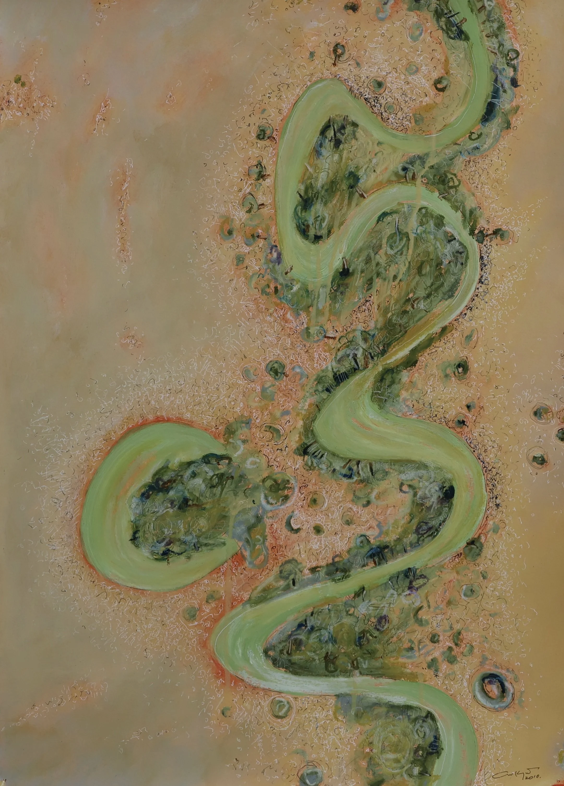 'Menindee Lakes', 2010, mixed media on paper, 70 x 50 cm — $400