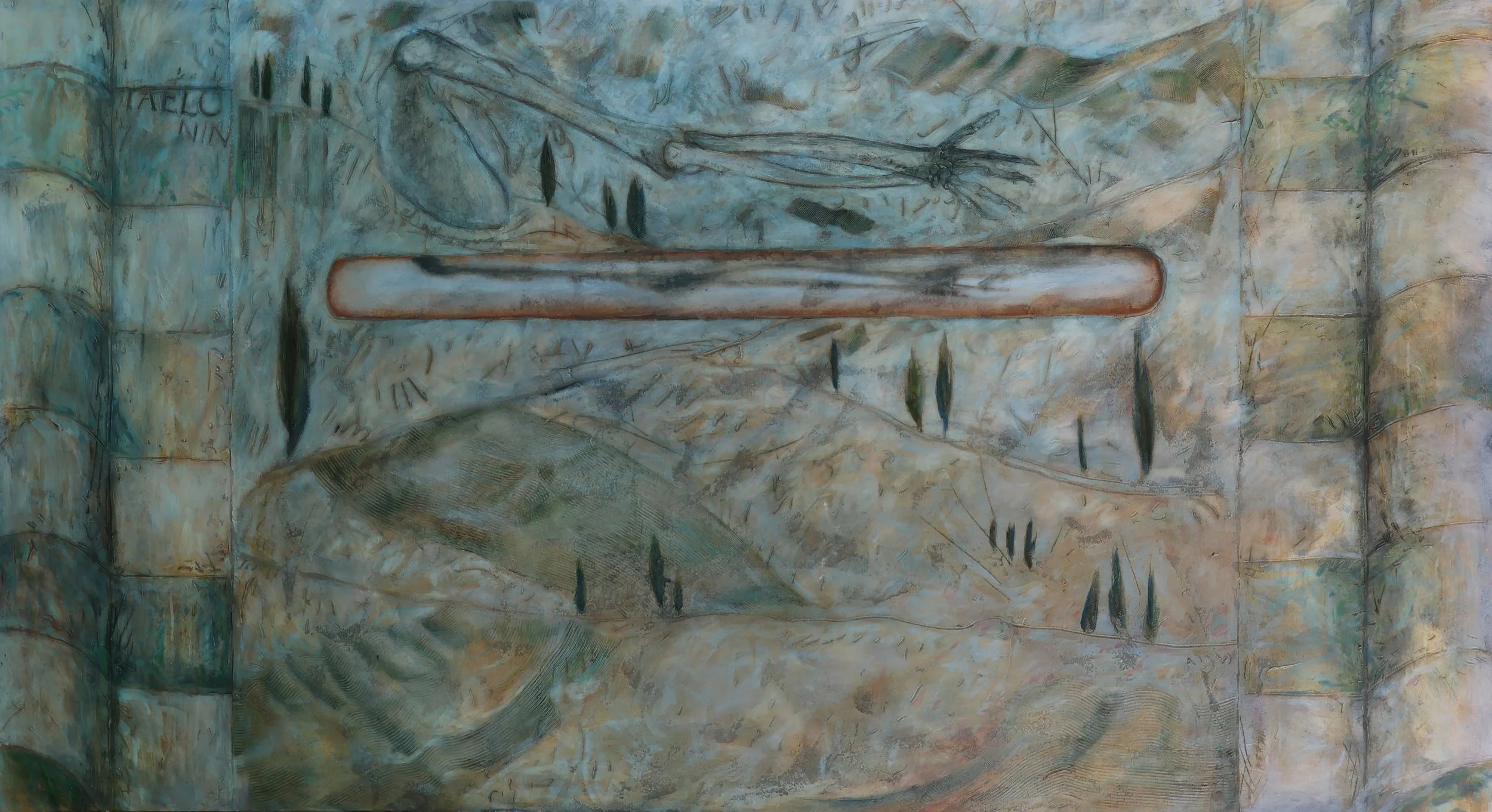 'Untitled', n.d., oil on canvas, 102 x 183 cm — $1,500