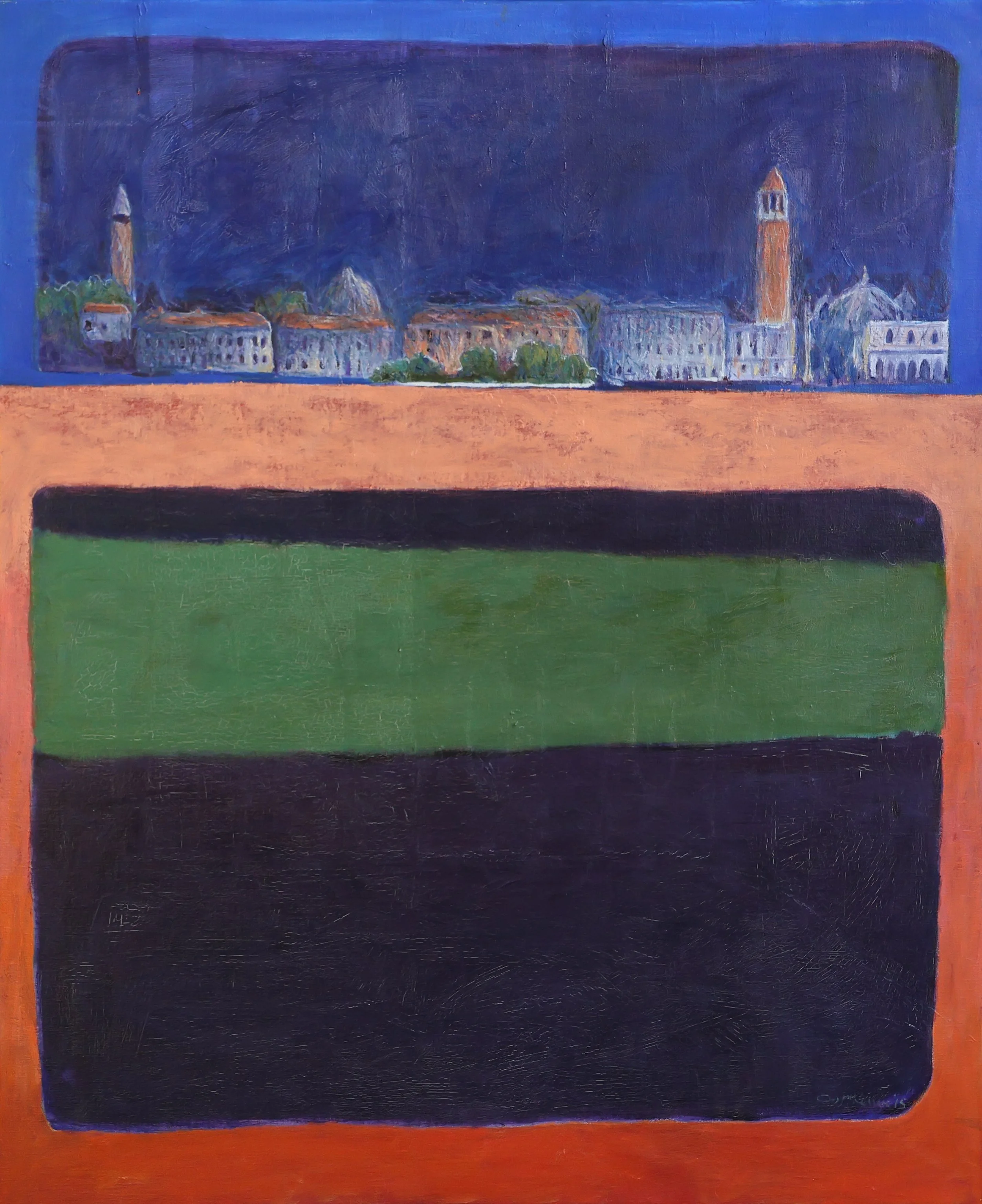 'Venice – Night', 2015, oil on canvas, 87 x 105 cm (framed) — $1,000