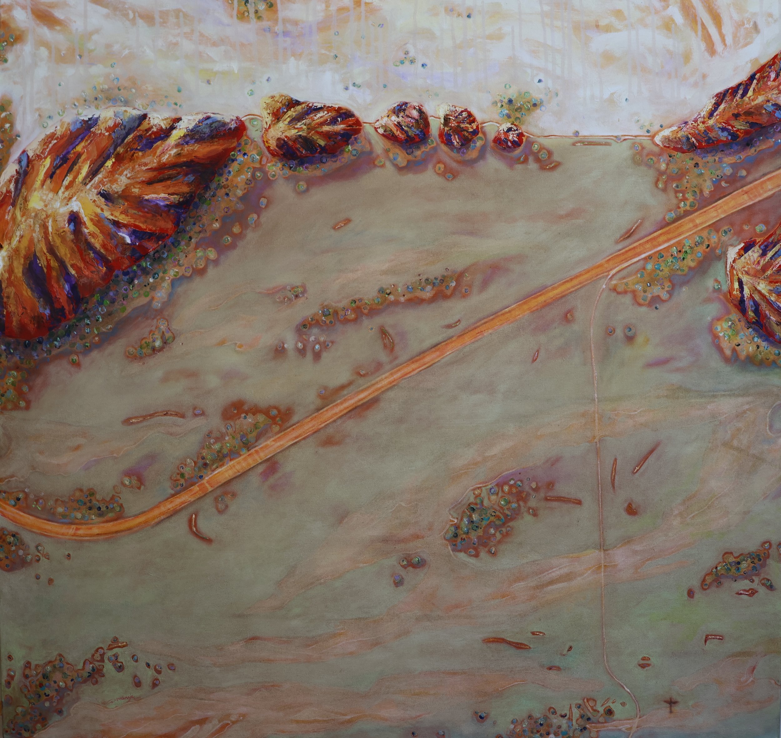 'Untitled (Musgrave Ranges)', c. 2001, oil on canvas, 111.5 x 106.5 cm — $1,200