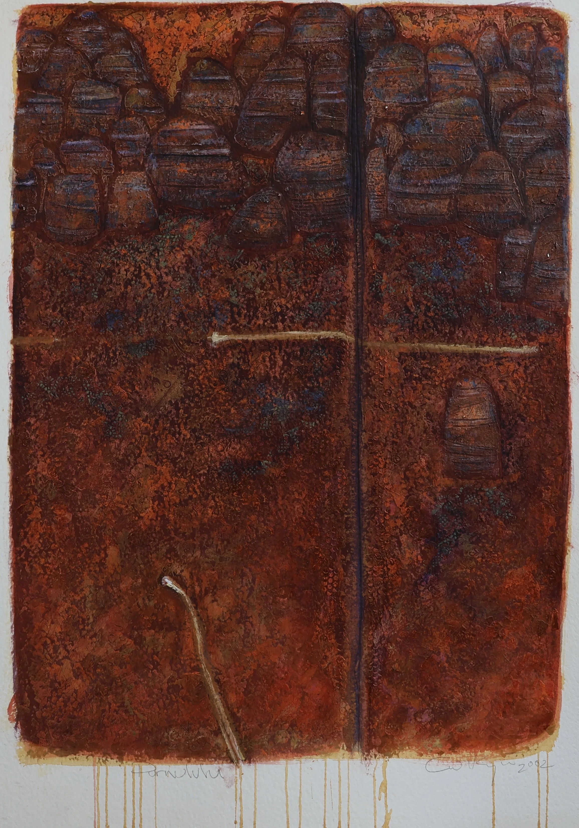 'Purnululu', n.d., mixed media on paper, 100 x 70 cm — $400